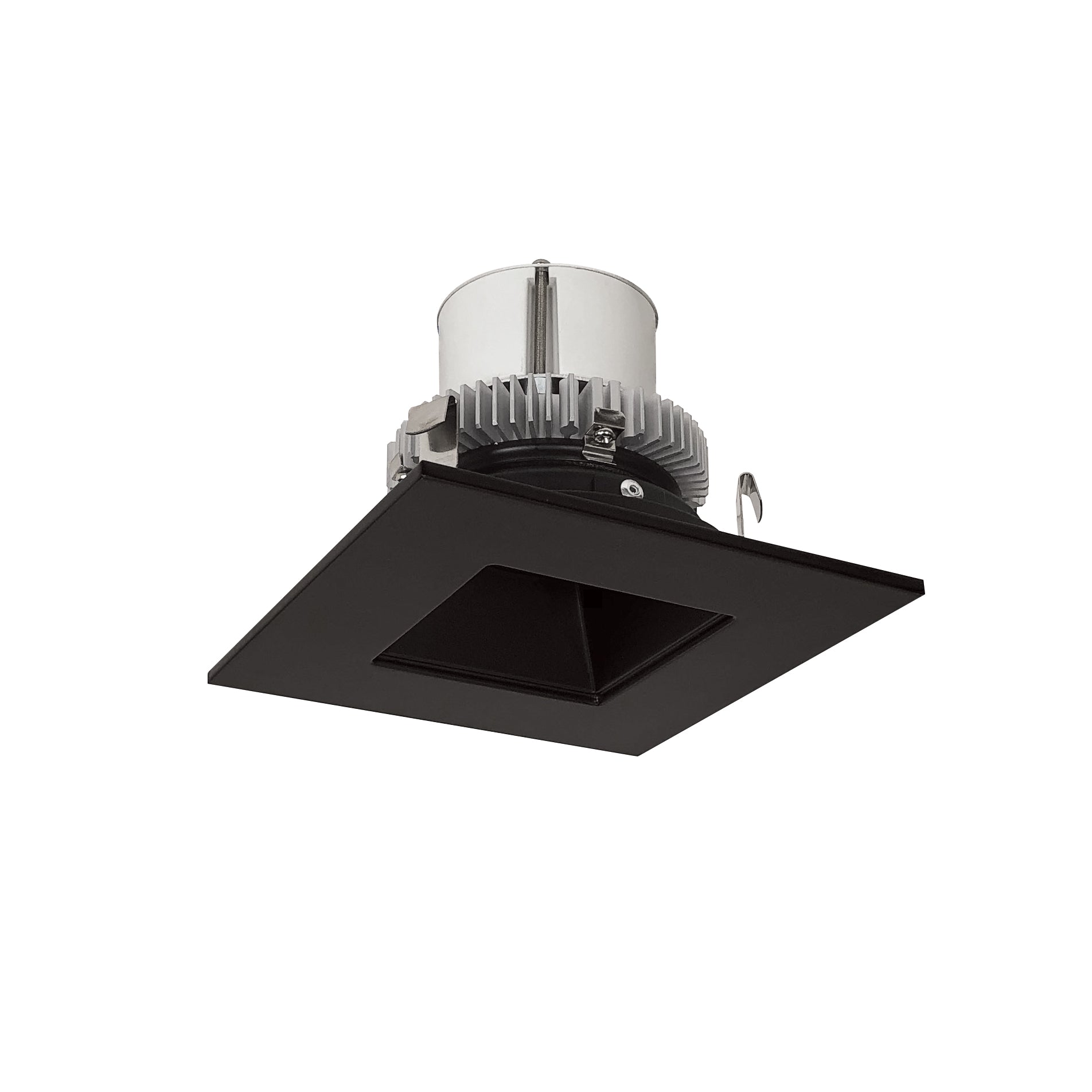 Nora Lighting NLCBC2 - 45627BB/A 4" Cobalt Click Square Retrofit Reflector with Square Aperture, 750lm / 10W, 2700K, Black Reflector / Black Flange - Sonic Electric