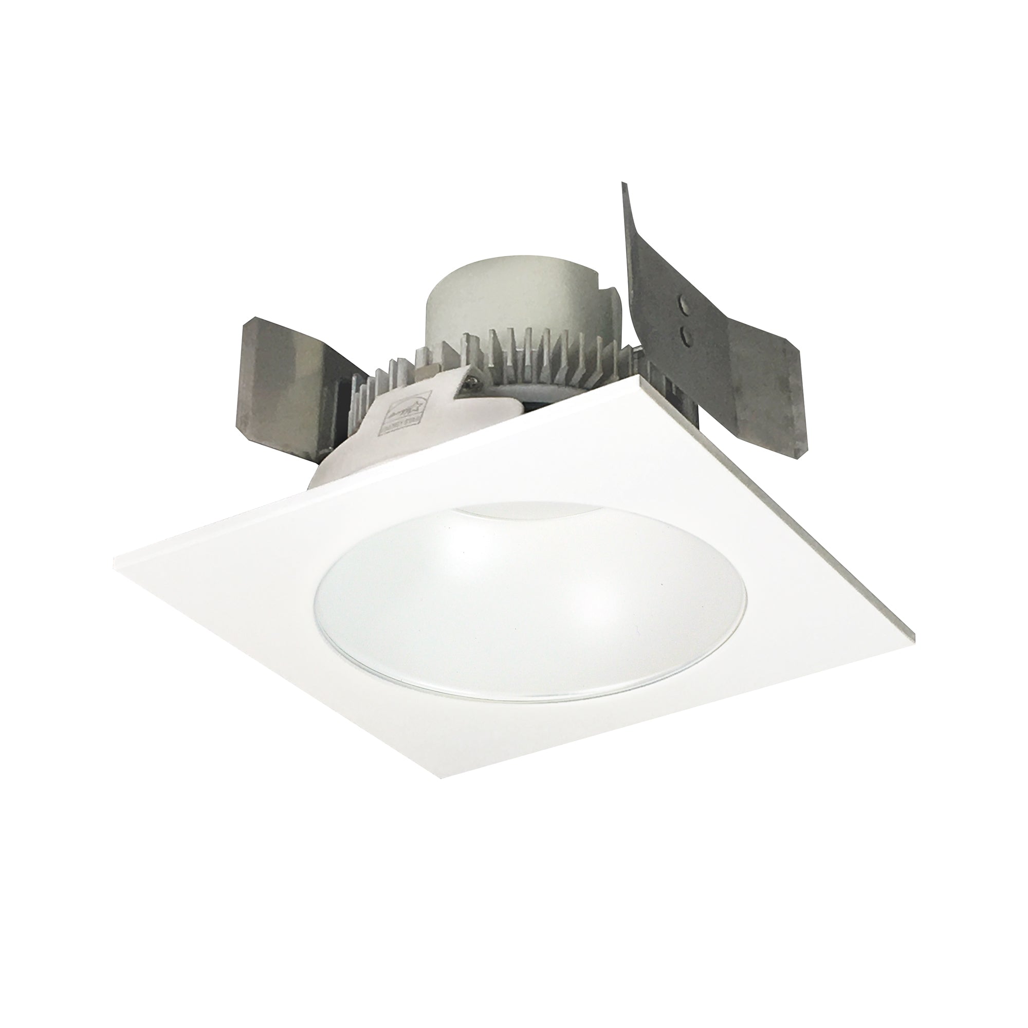 Nora Lighting NLCBC2 - 55327MPW/A 5" Cobalt Click Square Retrofit Reflector with Round Aperture, 750lm / 10W, 2700K, Matte Powder White - Sonic Electric