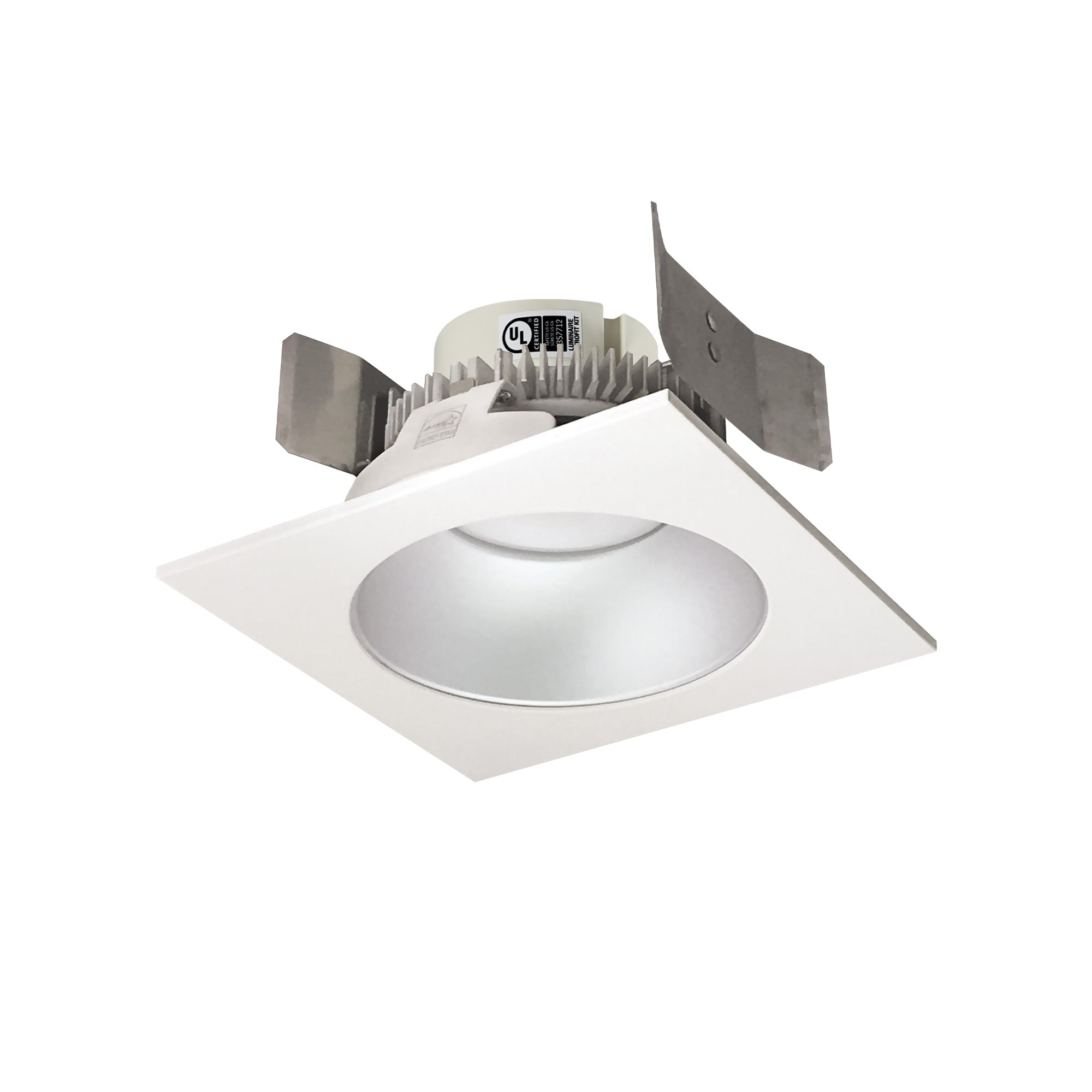 Nora Lighting NLCBC2 - 553TWHZW/10 5" Cobalt Click Square Retrofit Reflector with Round aperture, 1000lm / 13.5W, Selectable CCT, Haze Reflector / White Flange - Sonic Electric