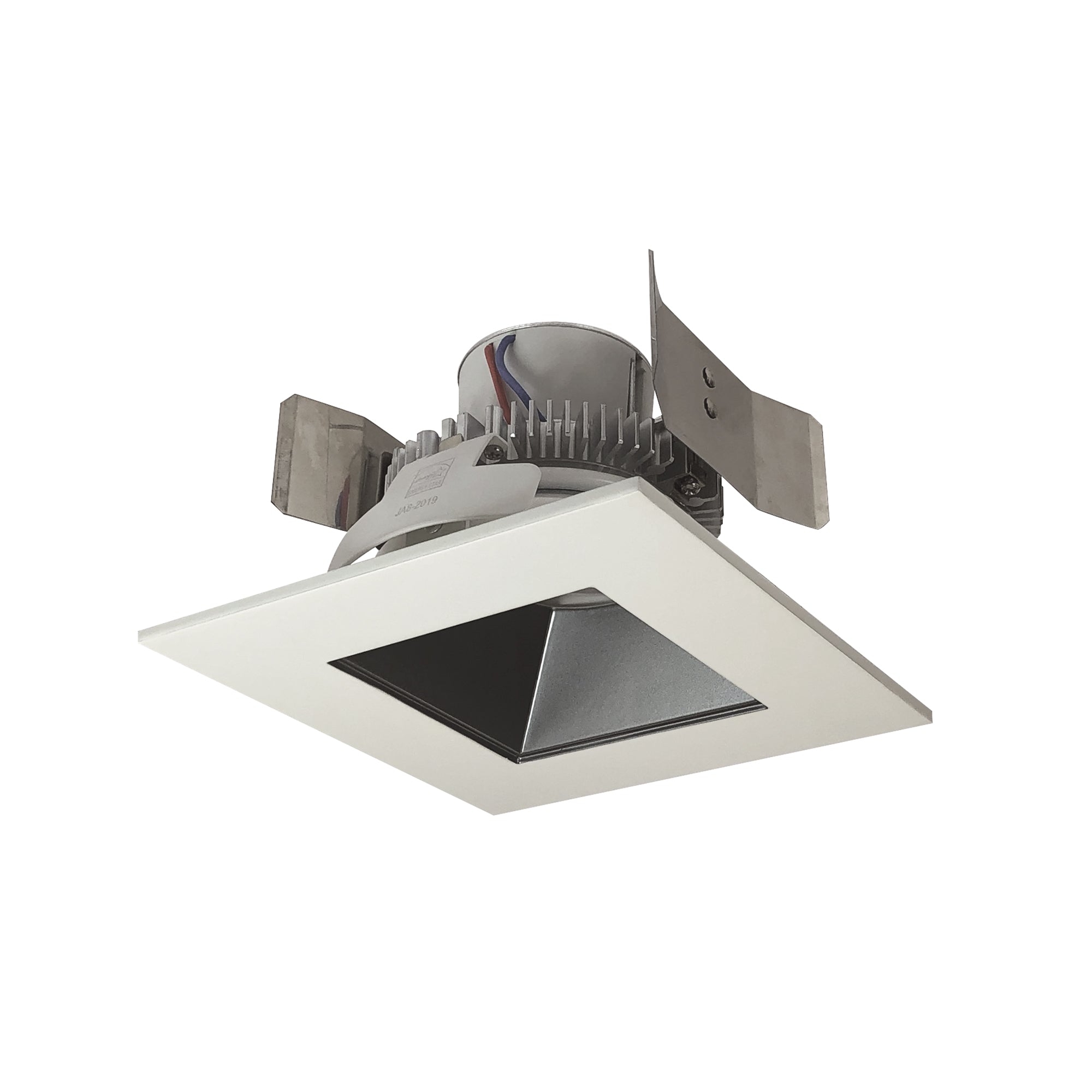 Nora Lighting NLCBC2 - 55627PW/10 5" Cobalt Click Square Retrofit Reflector with Square Aperture, 1000lm / 12W, 2700K, Pewter Reflector / White Flange - Sonic Electric