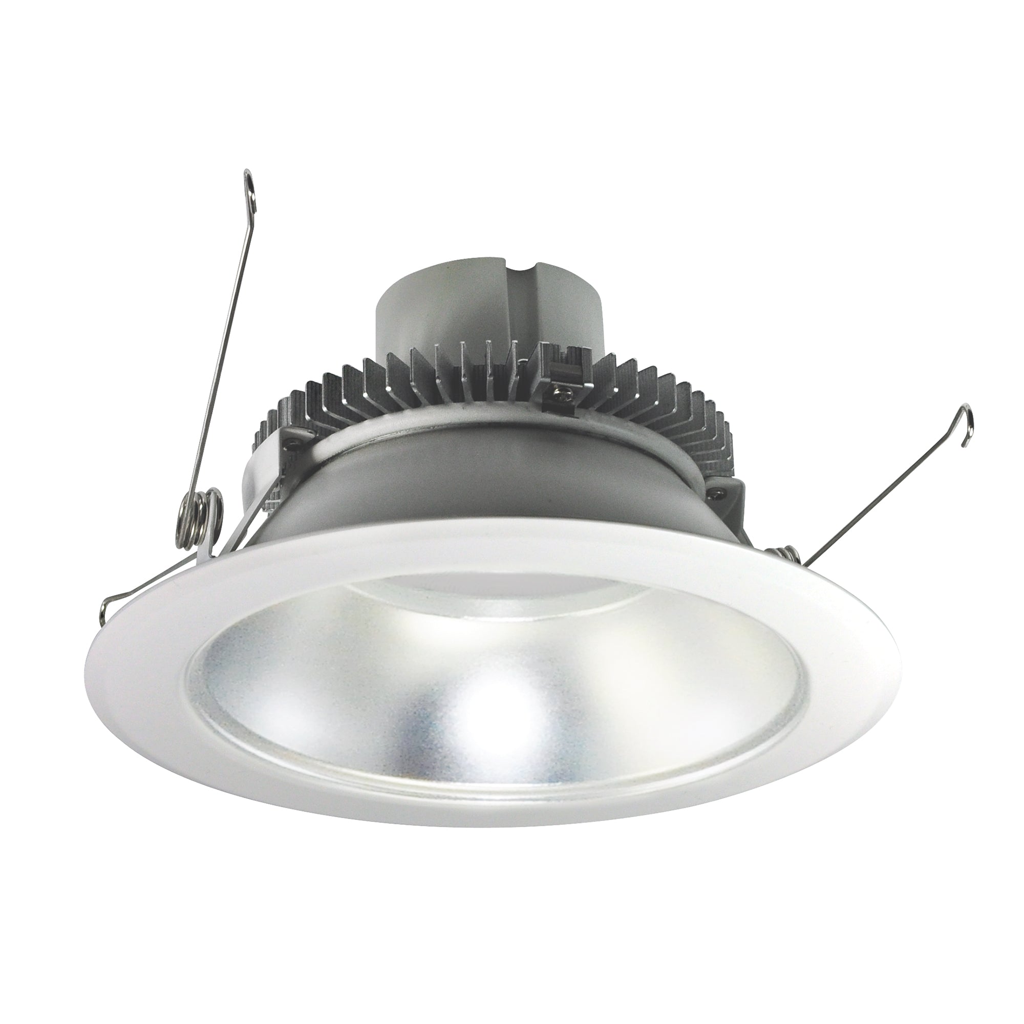Nora Lighting NLCBC2 - 65127DW/ALE4 6" Cobalt Click Round Retrofit Reflector, 750lm / 10W, 2700K, Diffused Clear Reflector / White Flange, 120 - 277V input; Phase or 0 - 10V dimming - Sonic Electric