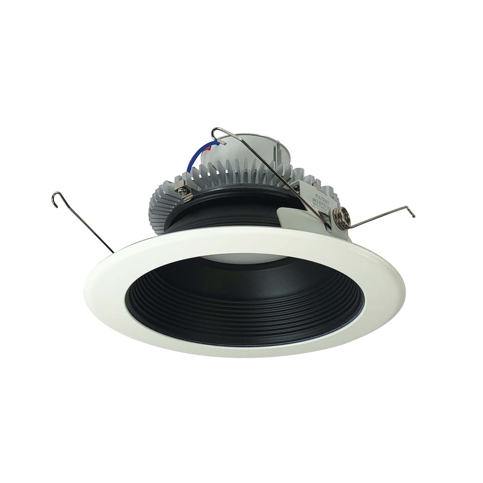 Nora Lighting NLCBC2 - 65230BW/10LE4 6" Cobalt Click Round Retrofit Baffle, 1000lm / 12W, 3000K, Black Baffle / White Flange, 120 - 277V input; Phase or 0 - 10V dimming - Sonic Electric