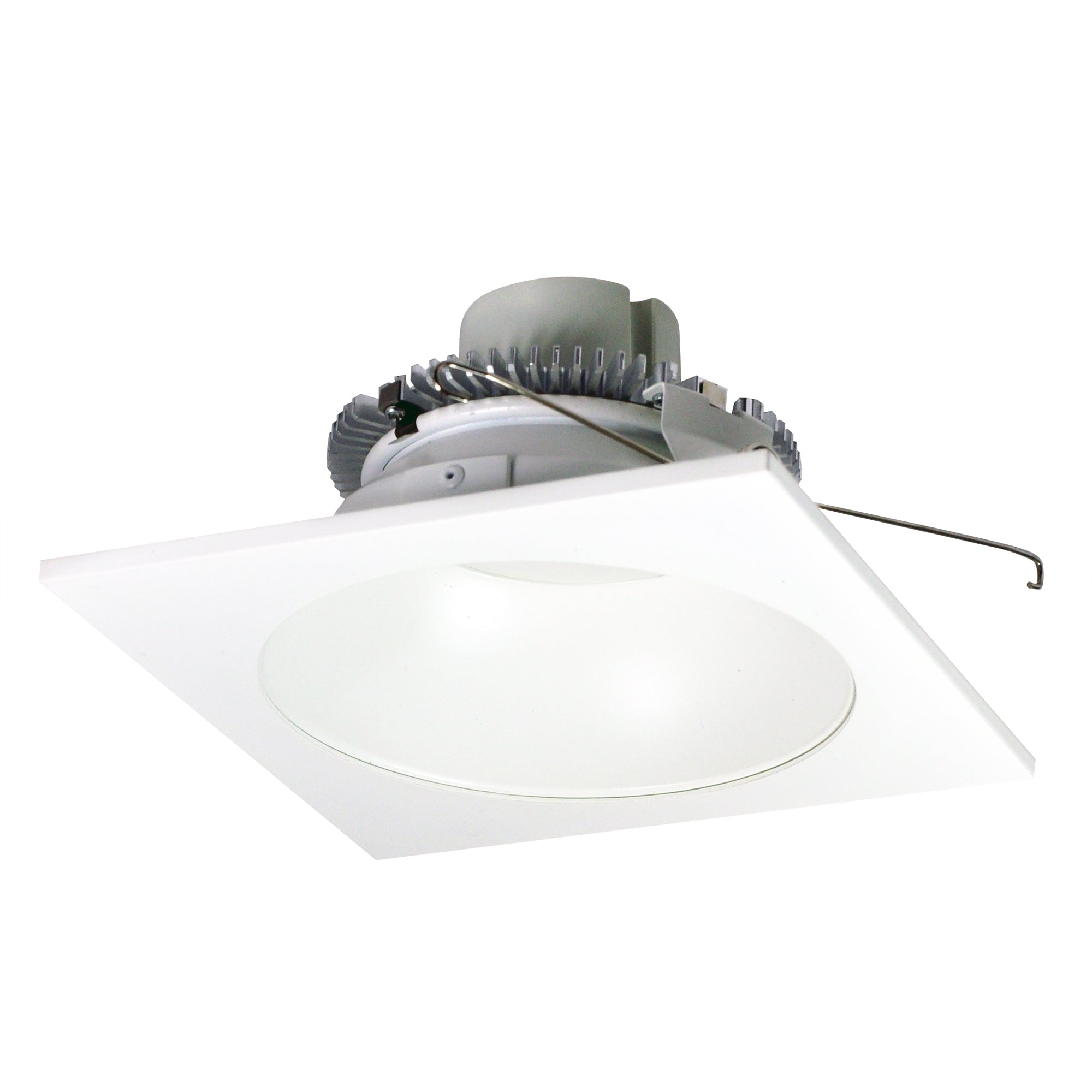 Nora Lighting NLCBC2 - 65327MPW/10LE4 6" Cobalt Click Square Retrofit Reflector with Round Aperture, 1000lm / 12W, 2700K, Matte Powder White Reflector / Matte Powder White Flange, 120 - 277V input; Phase or 0 - 10V dimming - Sonic Electric
