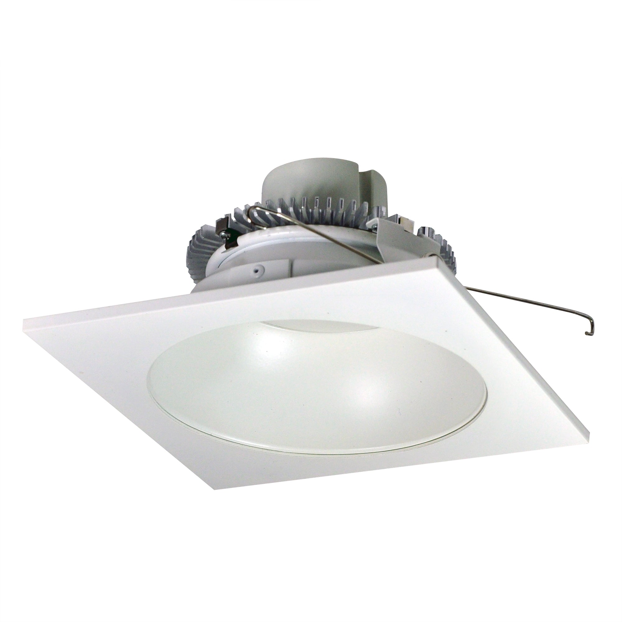 Nora Lighting NLCBC2 - 65327WW/ALE4 6" Cobalt Click Square Retrofit Reflector with Round Aperture, 750lm / 10W, 2700K, White Reflector / White Flange, 120 - 277V input; Phase or 0 - 10V dimming - Sonic Electric