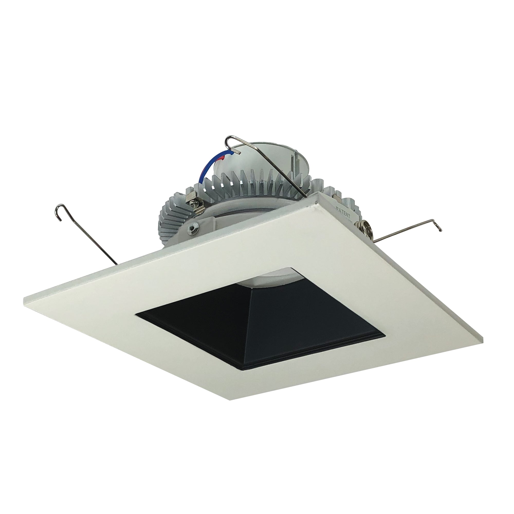 Nora Lighting NLCBC2 - 65630BW/10LE4 6" Cobalt Click Square Retrofit Reflector with Square Aperture, 1000lm / 12W, 3000K, Black Reflector / White Flange, 120 - 277V input; Phase or 0 - 10V dimming - Sonic Electric