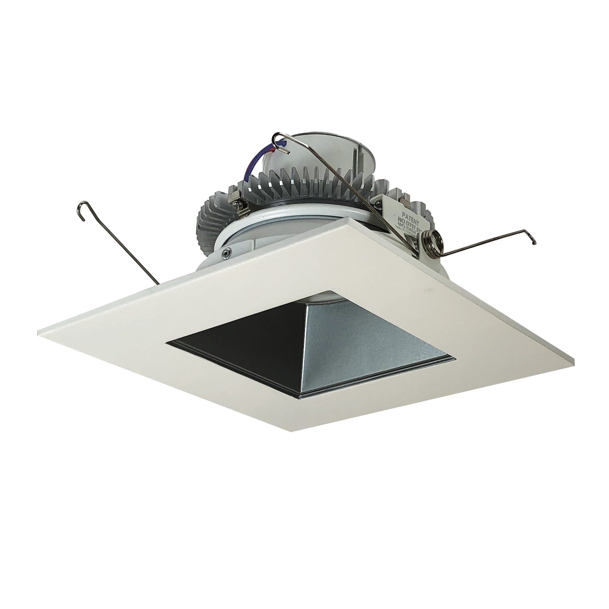 Nora Lighting NLCBC2 - 65635PW/10LE4 6" Cobalt Click Square Retrofit Reflector with Square Aperture, 1000lm / 12W, 3500K, Pewter Reflector / White Flange, 120 - 277V input; Phase or 0 - 10V dimming - Sonic Electric