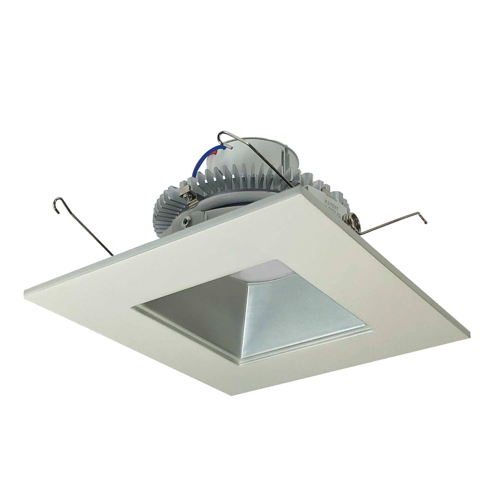 Nora Lighting NLCBC2 - 65640HZW/10LE4 6" Cobalt Click Square Retrofit Reflector with Square Aperture, 1000lm / 12W, 4000K, Haze Reflector / White Flange, 120 - 277V input; Phase or 0 - 10V dimming - Sonic Electric