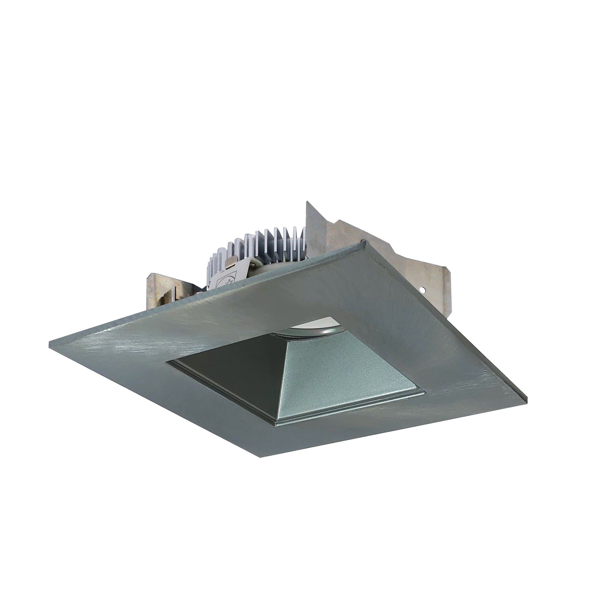 Nora Lighting NLCBS - 4561235NN 4" Cobalt Shallow High Lumen LED Trim, Square/Square Regress, 1250lm, 3500K, Natural Metal - Sonic Electric
