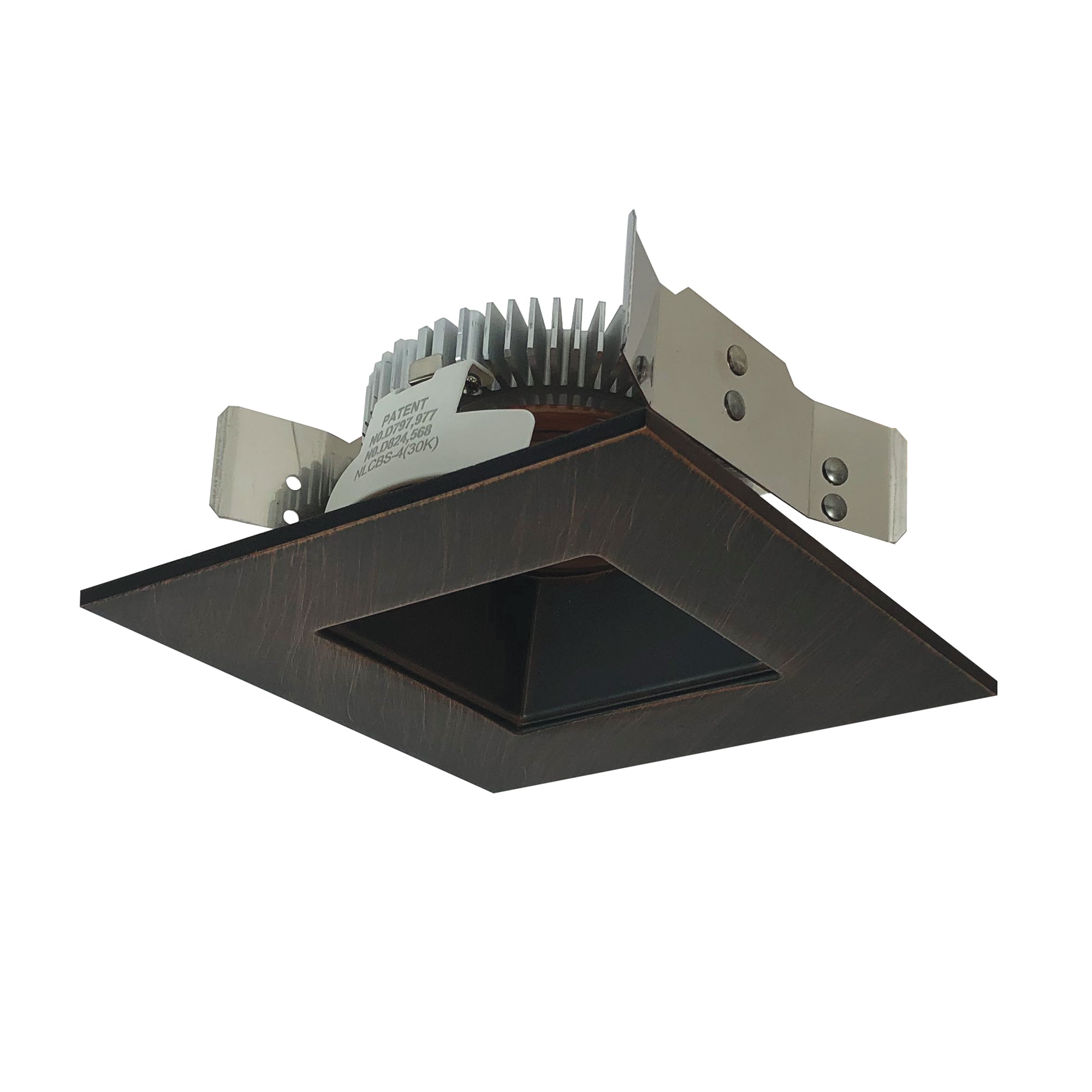 Nora Lighting NLCBS - 4568527BZ 4" Cobalt Shallow High Lumen LED Trim, Square/Square Regress, 850lm, 2700K, Bronze - Sonic Electric