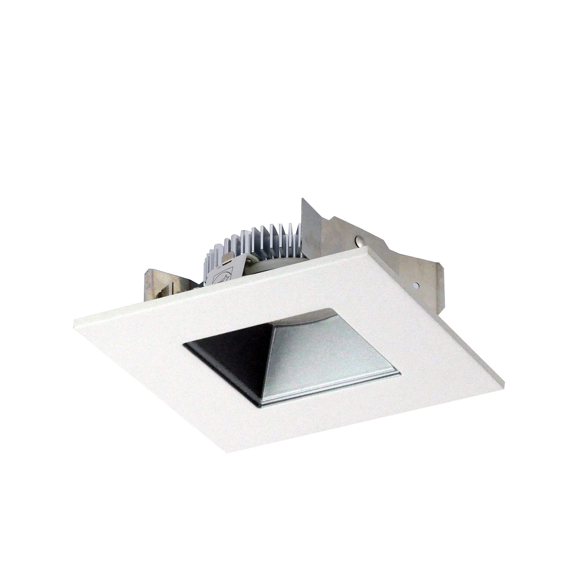 Nora Lighting NLCBS - 4568530HZW 4" Cobalt Shallow High Lumen LED Trim, Square/Square Regress, 850lm, 3000K, Haze/White - Sonic Electric
