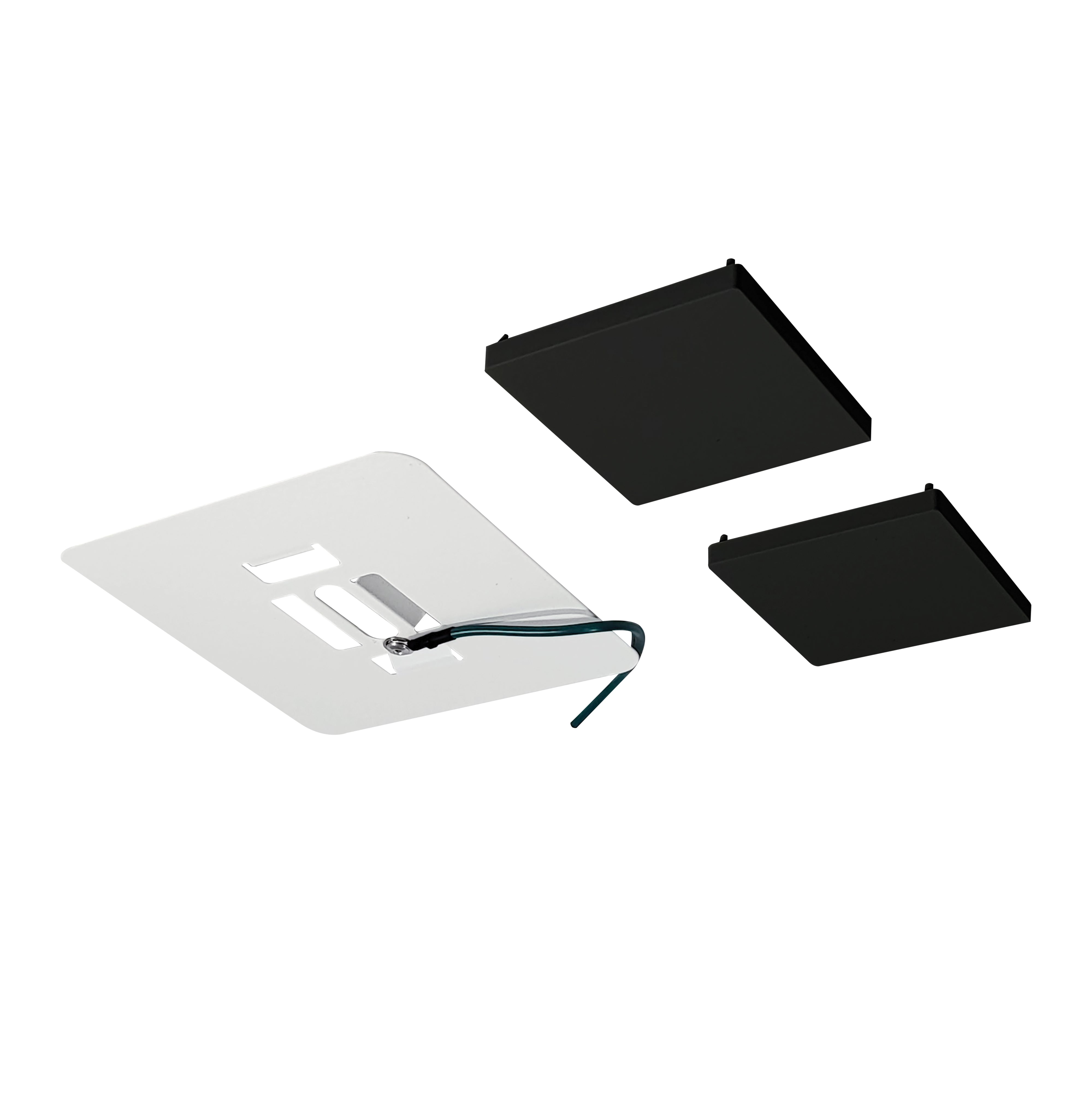 Nora Lighting NLIN - JBCB Surface Mount Kit for L - Line Direct Series, White Finish with Black End Caps - Sonic Electric
