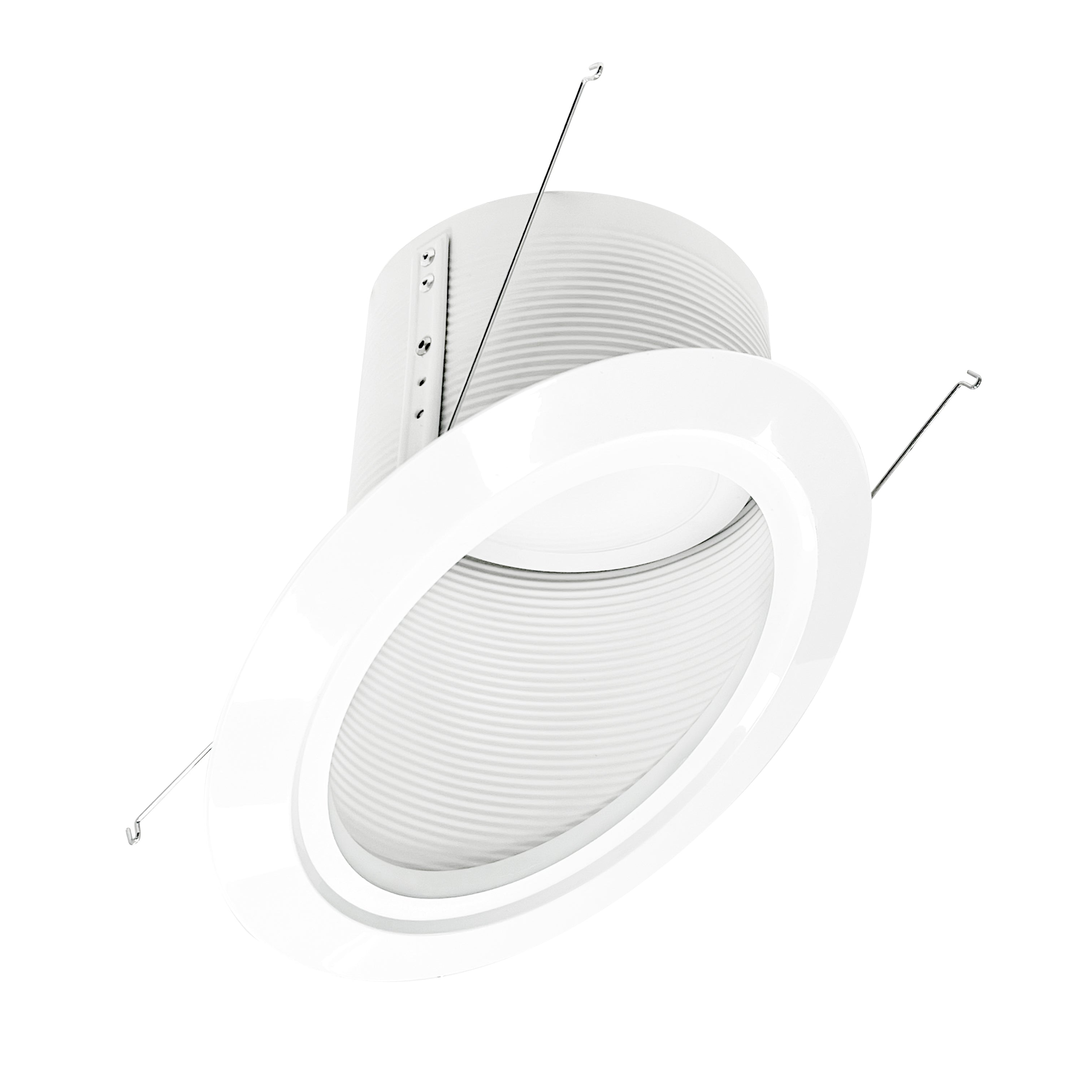 Nora Lighting NLRS - 6S12L130W 6" Super Sloped LED Retrofit Baffle, 1200lm / 16W, 3000K, White Baffle / White Flange - Sonic Electric