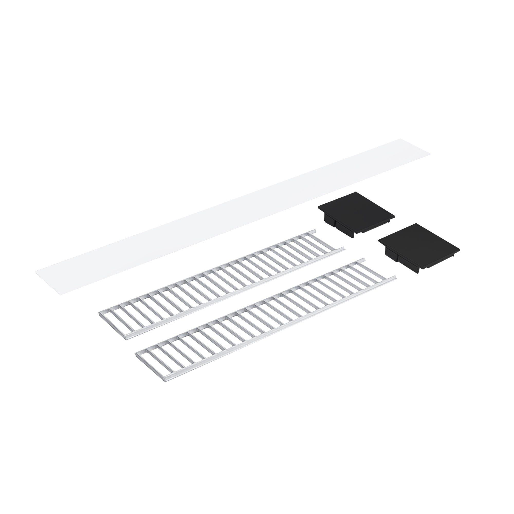 Nora Lighting NLUD - 2LOUVAB Louver Accessory Set for NLUD - 2334, Aluminum Louver, Black End Caps - Sonic Electric