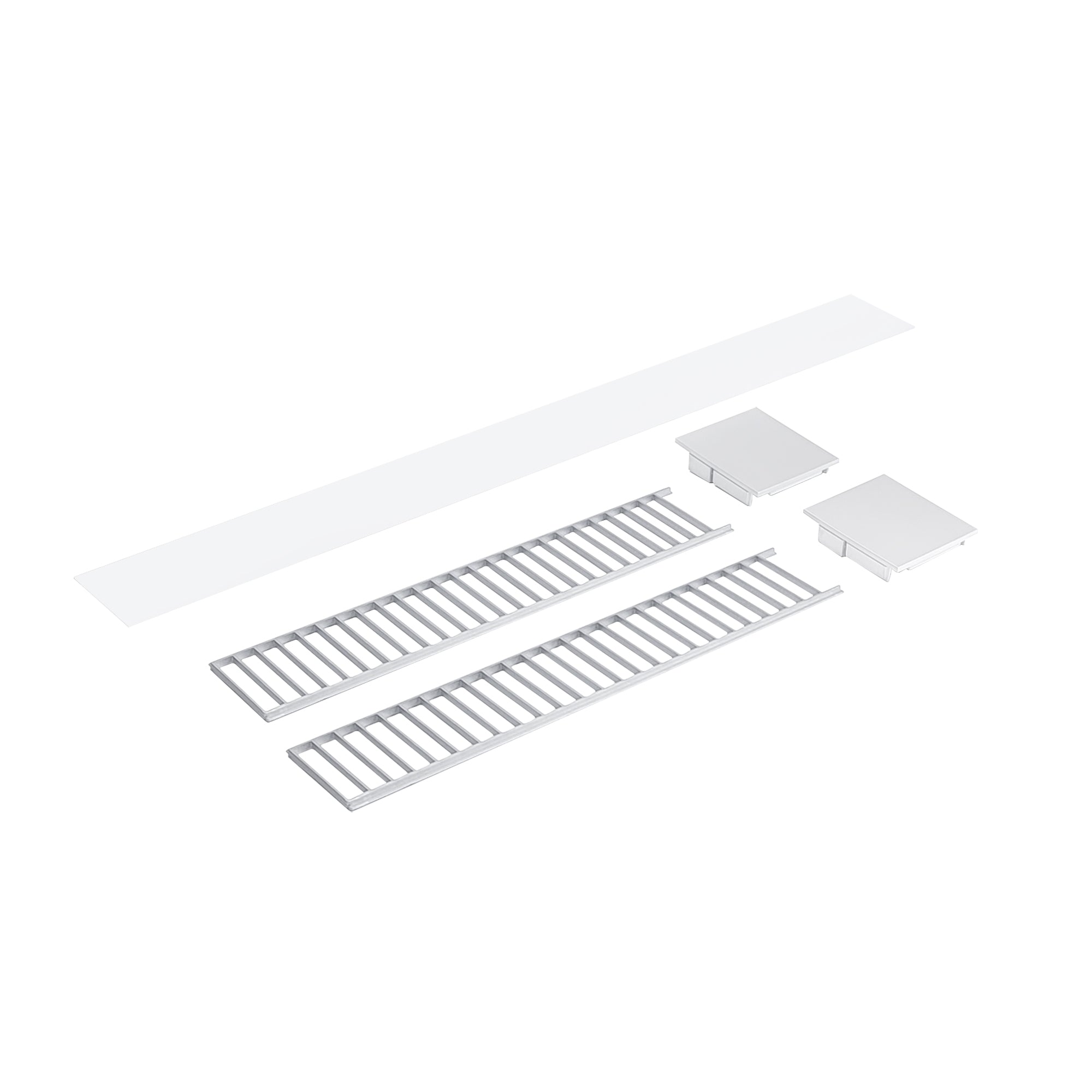 Nora Lighting NLUD - 2LOUVAW Louver Accessory Set for NLUD - 2334, Aluminum Louver, White End Caps - Sonic Electric