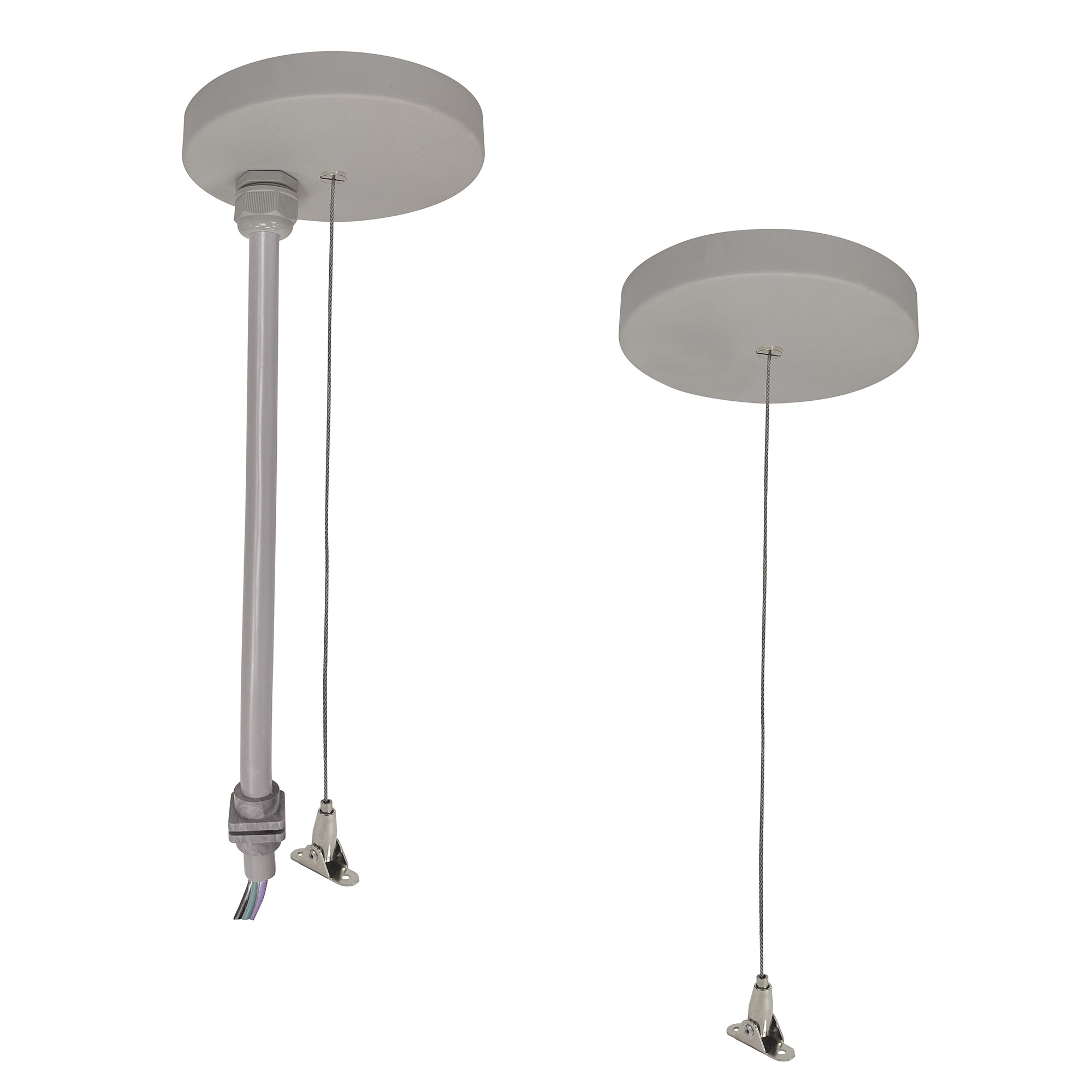 Nora Lighting NLUD - PCCA/6W 8' Pendant & Power Mounting Kit for NLUD Series, Aluminum Finish, wired for EM - Sonic Electric