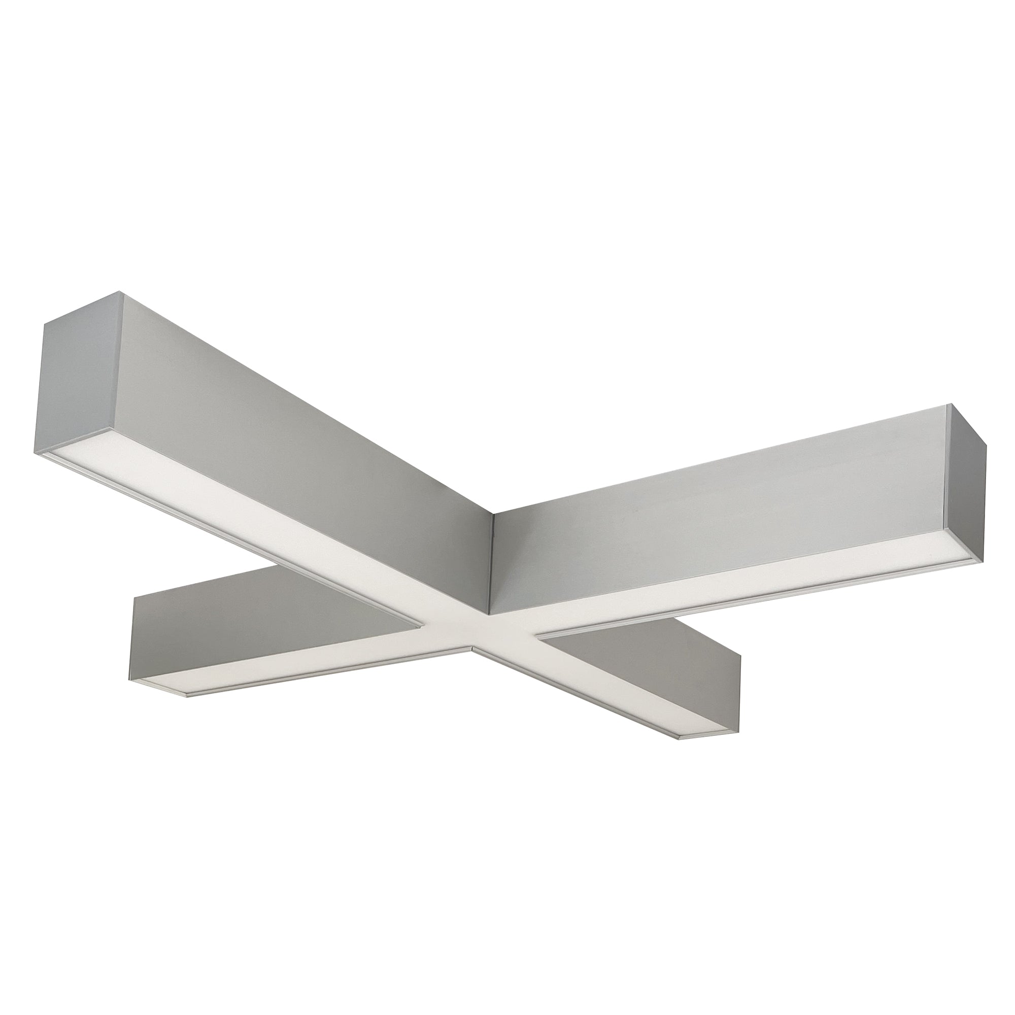 Nora Lighting NLUD - X334A "X" Shaped L - Line LED Indirect/Direct Linear, 6028lm / Selectable CCT, Aluminum finish - Sonic Electric