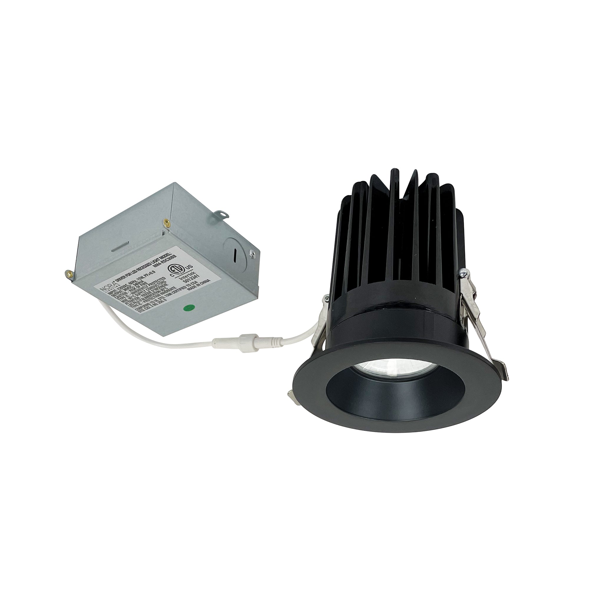 Nora Lighting NM4 - RDC27BB 4" M4 Round LED Downlight, 1100lm / 15W, 2700K, 120V, Matte Black - Sonic Electric