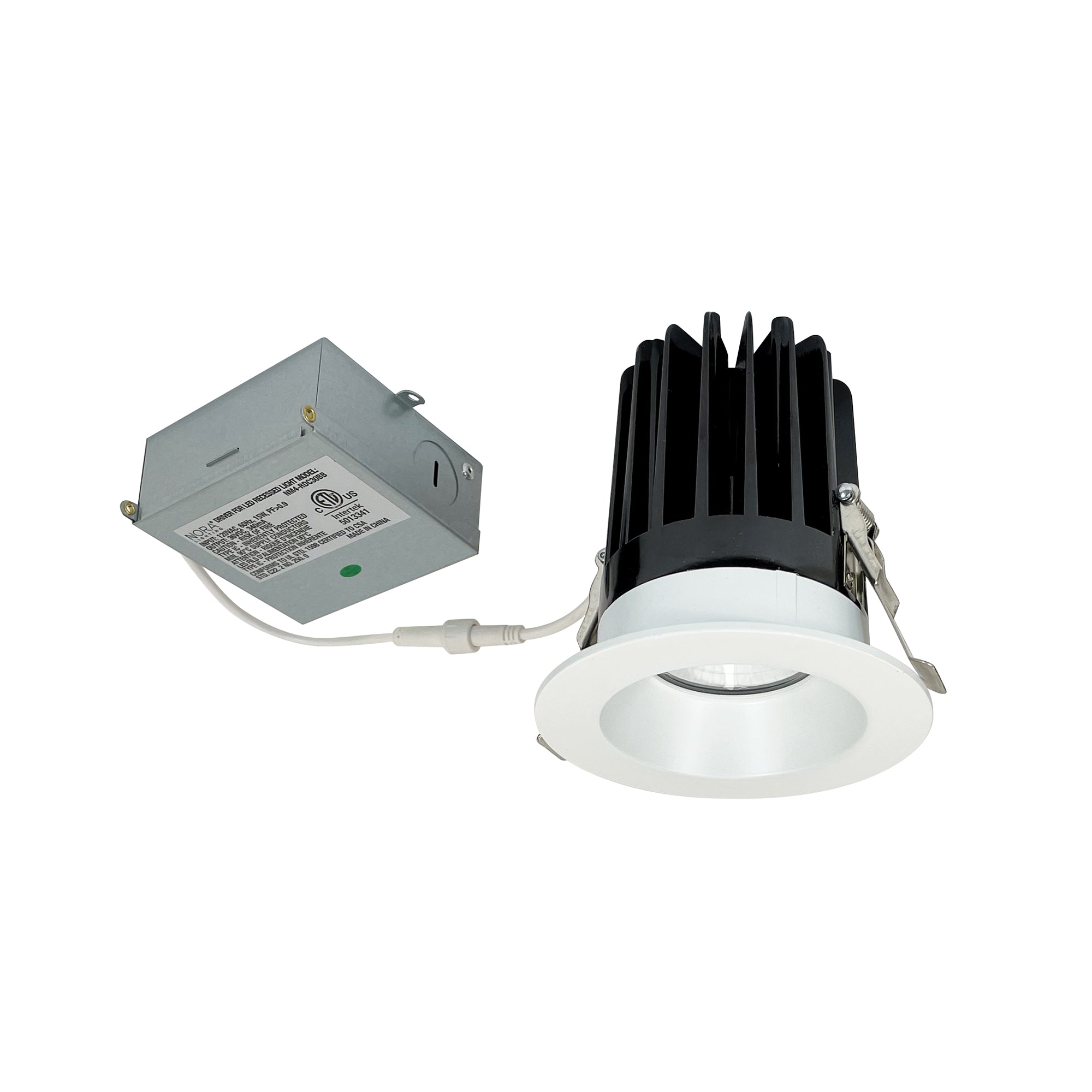 Nora Lighting NM4 - RDC30MPW 4" M4 Round LED Downlight, 1100lm / 15W, 3000K, 120V, Matte Powder White - Sonic Electric