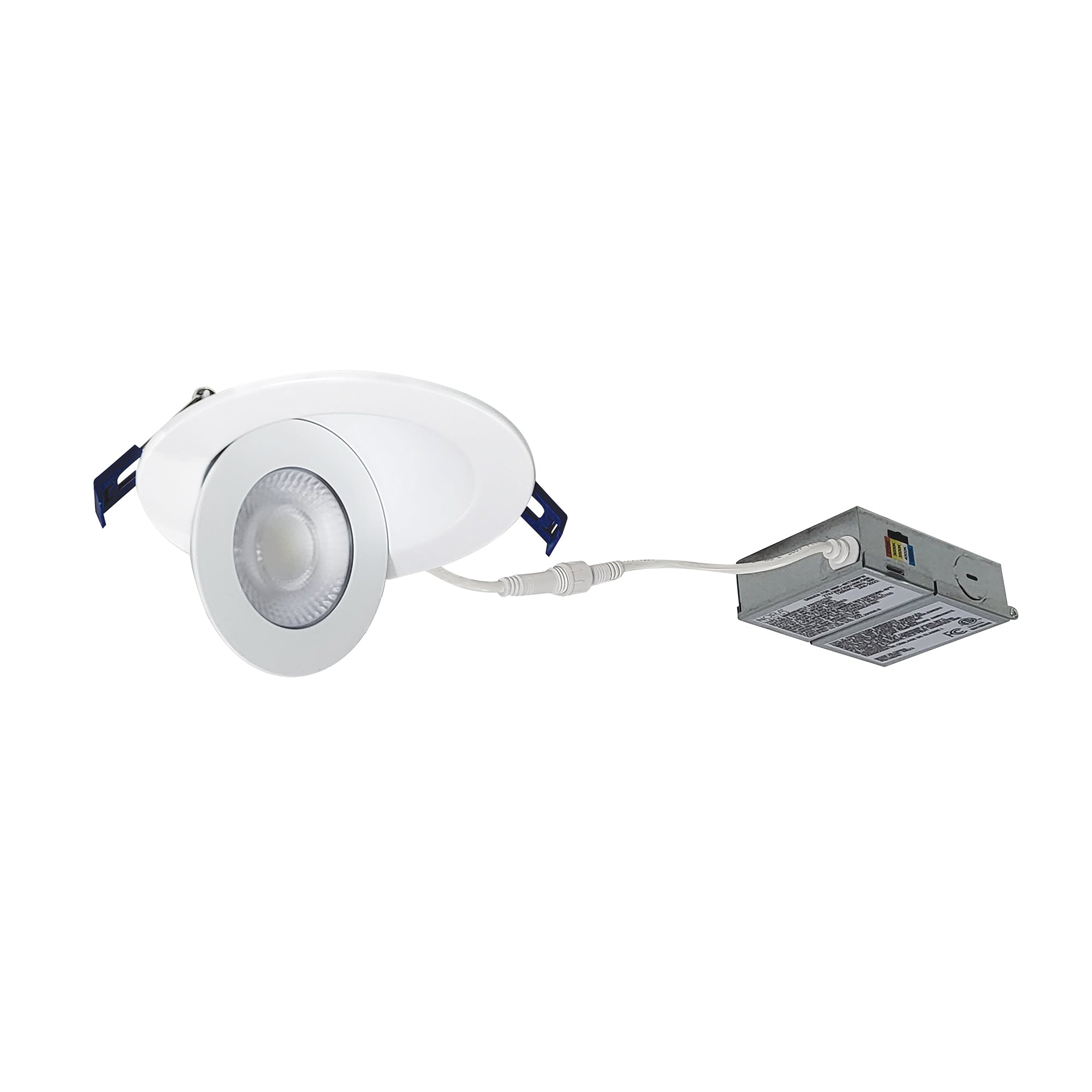 Nora Lighting NMC - 4RTWMPW 4" M - Curve Can - less Adjustable LED Downlight, Selectable CCT, 900lm / 9W, Matte Powder White finish - Sonic Electric