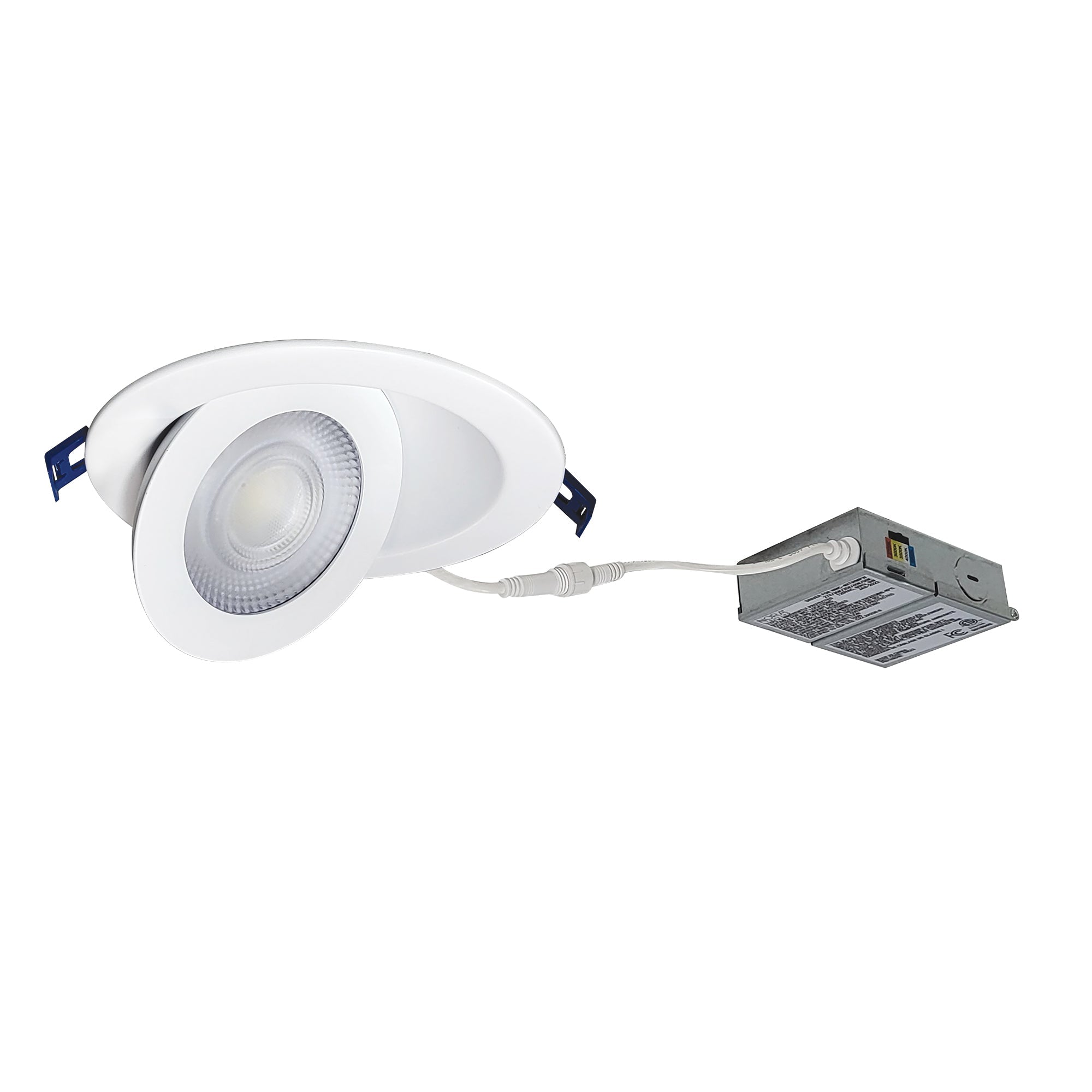Nora Lighting NMC - 6RTWMPW 6" M - Curve Can - less Adjustable LED Downlight, Selectable CCT, 1300lm / 13W, Matte Powder White finish - Sonic Electric