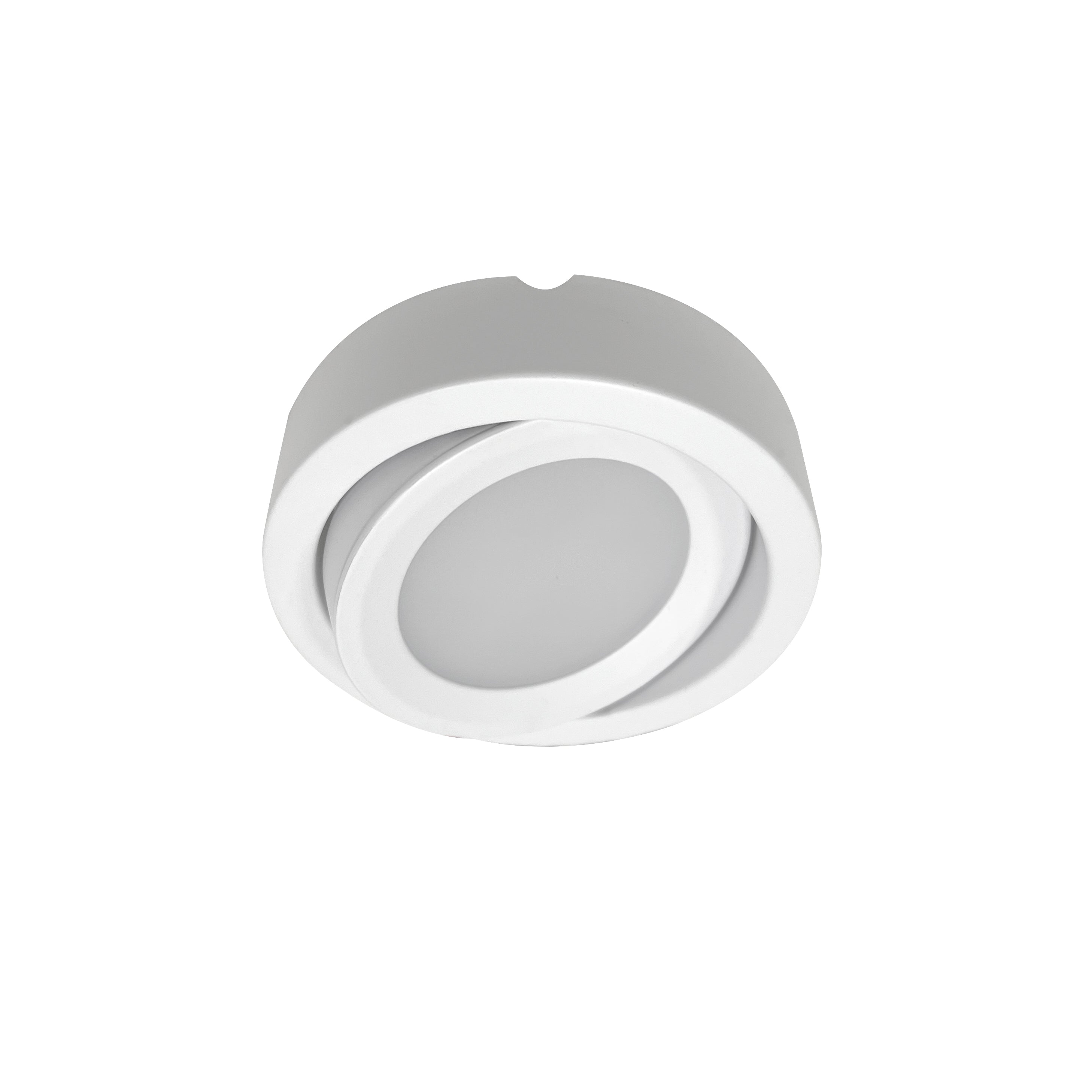 Nora Lighting NMP2 - A35W 24V Josh Adjustable LED Puck Light, 300lm / 3500K, White Finish - Sonic Electric