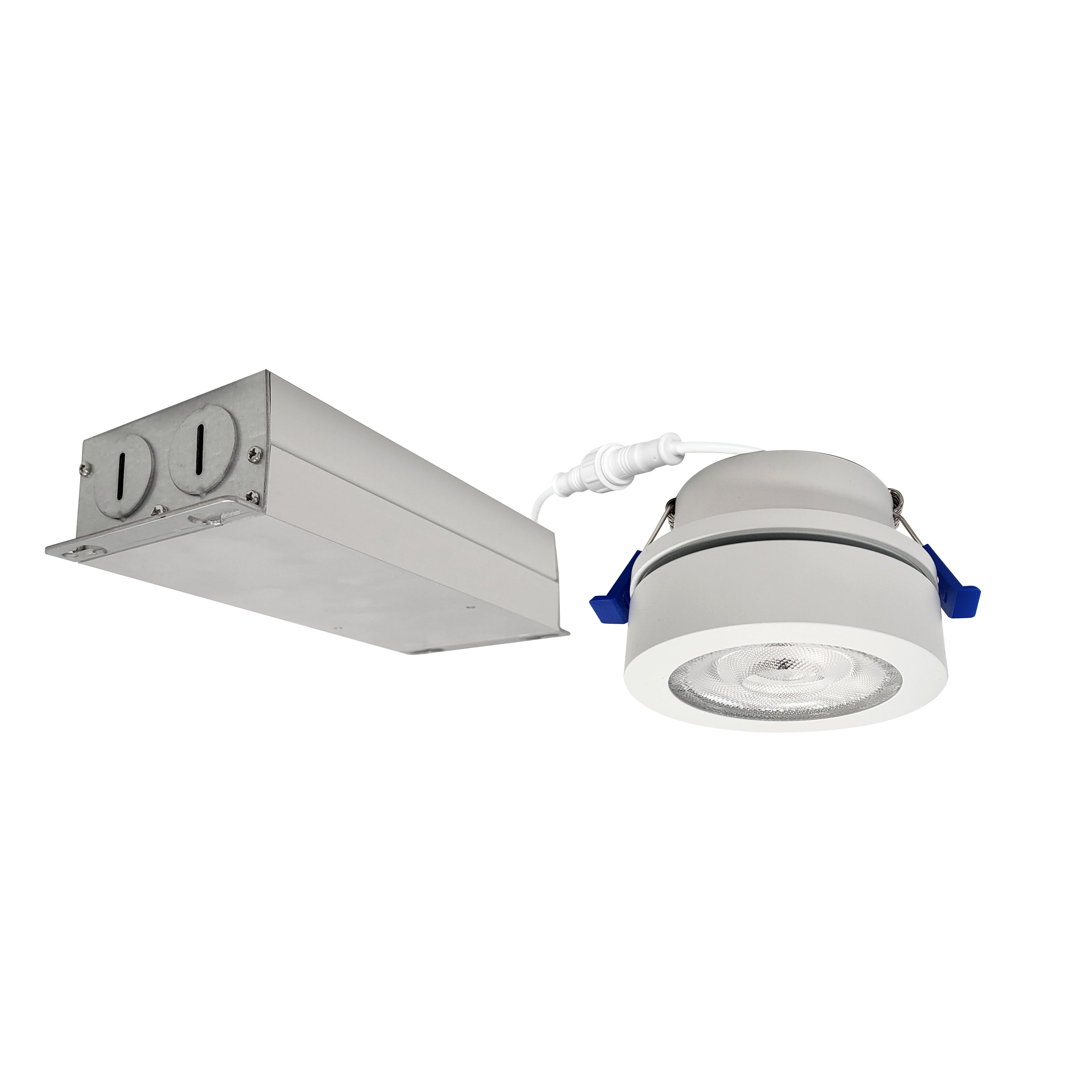 Nora Lighting NMW - 427MPW 4" M - Wave Can - less Adjustable LED Downlight, 2700K, Matte Powder White finish - Sonic Electric