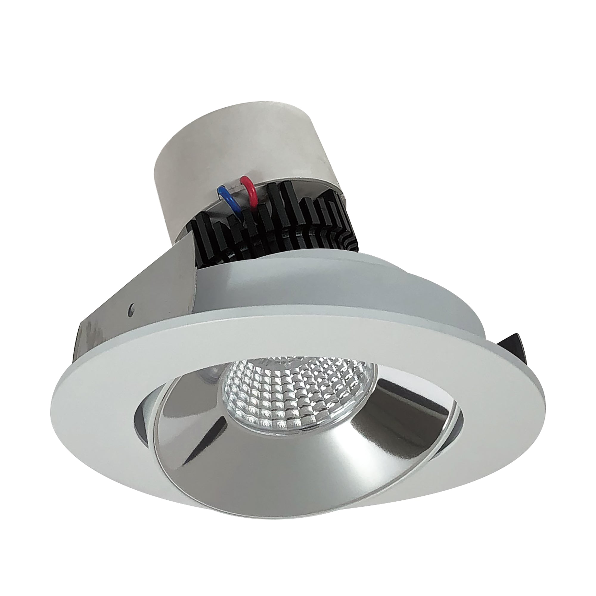 Nora Lighting NPR - 4RC35XCMPW 4" Pearl LED Round Adjustable Cone Retrofit, 1000lm / 12W, 3500K, Specular Clear Reflector / Matte Powder White Flange - Sonic Electric