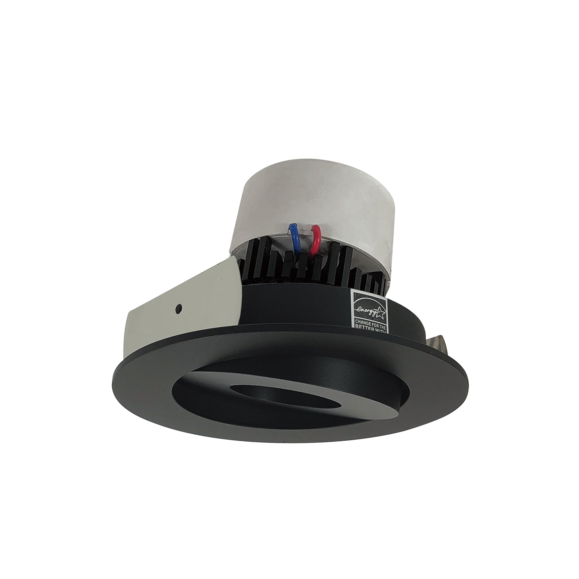 Nora Lighting NPR - 4RG35XBB 4" Pearl LED Round Adjustable Gimbal Retrofit, 1000lm / 12W, 3500K, Black Finish - Sonic Electric