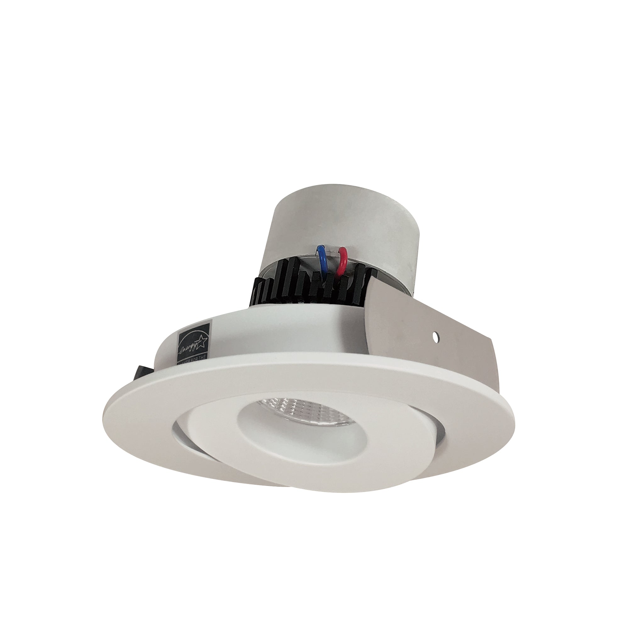 Nora Lighting NPR - 4RG40XWW 4" Pearl LED Round Adjustable Gimbal Retrofit, 1000lm / 12W, 4000K, White Finish - Sonic Electric