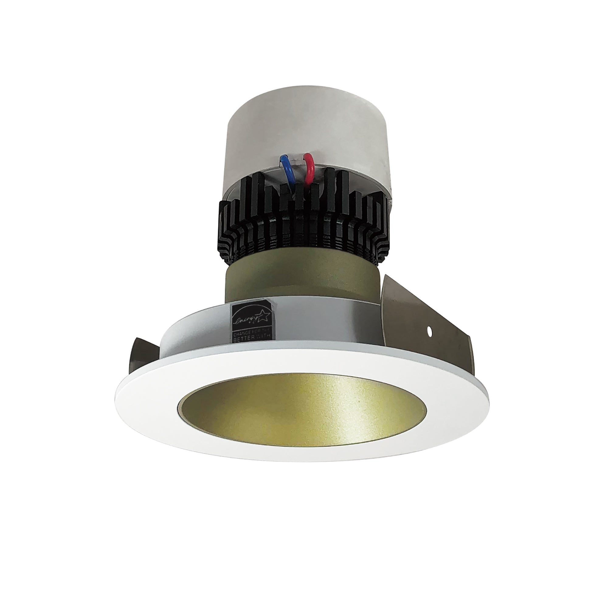 Nora Lighting NPR - 4RNDC27XCHMPW 4" Pearl LED Round Retrofit Reflector, 1000lm / 12W, 2700K, Champagne Haze Reflector / Matte Powder White Flange - Sonic Electric