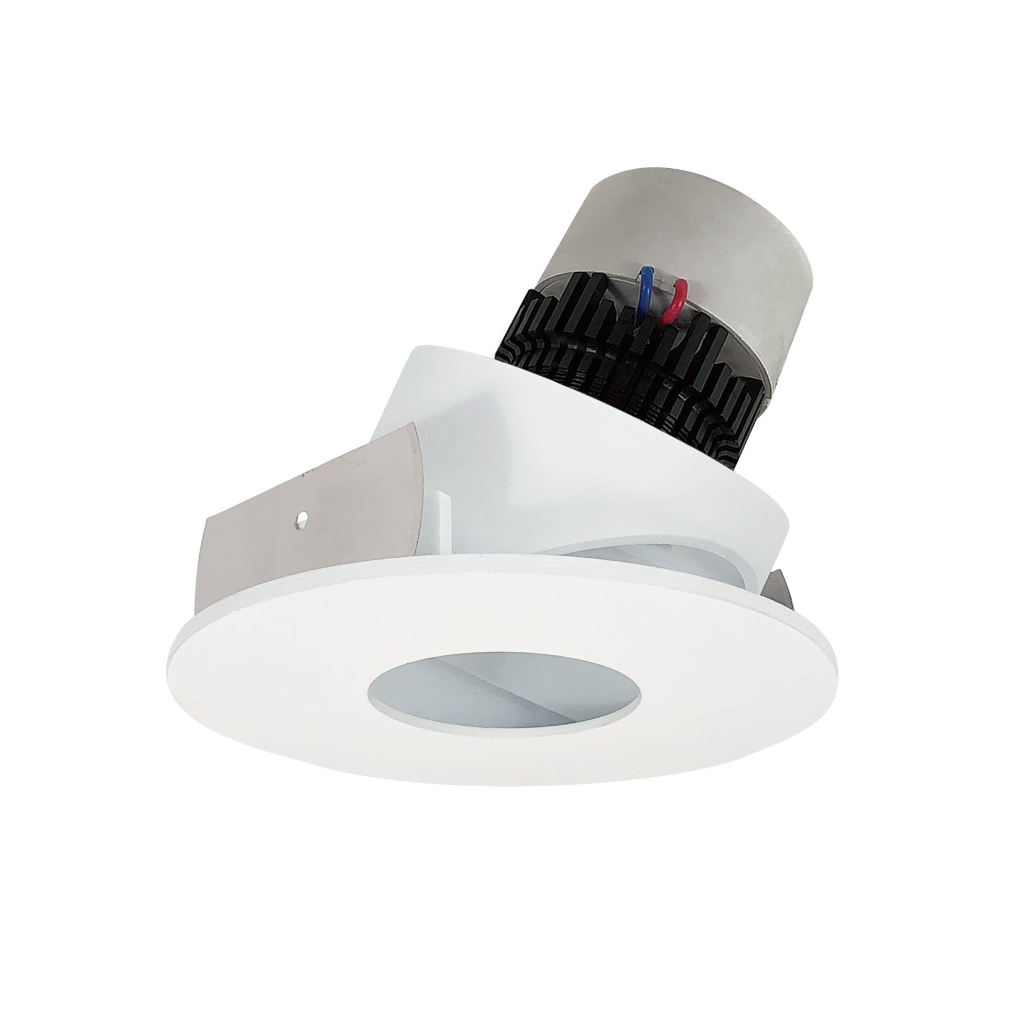 Nora Lighting NPR - 4RPHA35XMPW 4" Pearl LED Round Adjustable Pinhole Retrofit, 1000lm / 12W, 3500K, Matte Powder White Pinhole / Matte Powder White Flange - Sonic Electric