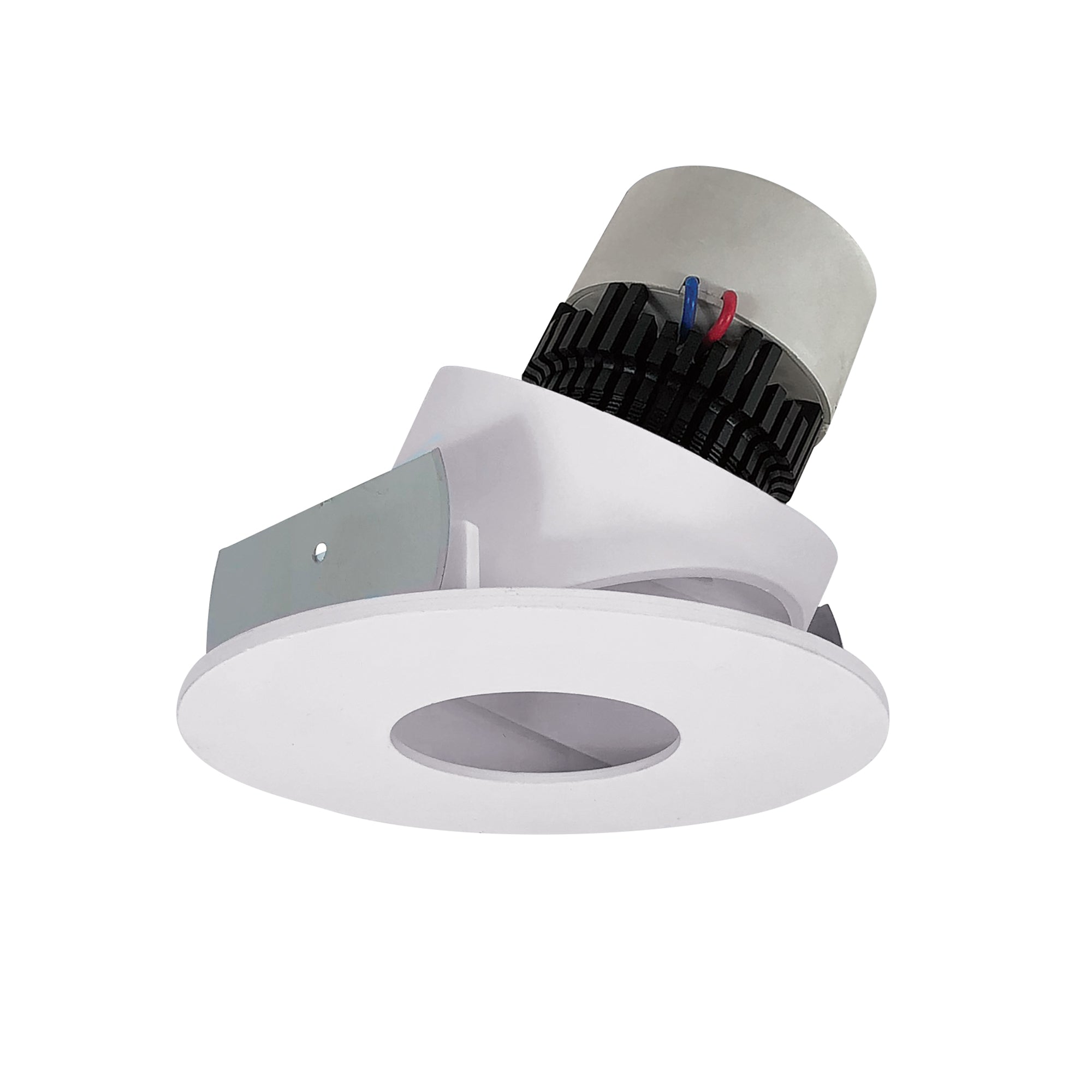 Nora Lighting NPR - 4RPHA35XWW 4" Pearl LED Round Adjustable Pinhole Retrofit, 1000lm / 12W, 3500K, White Pinhole / White Flange - Sonic Electric