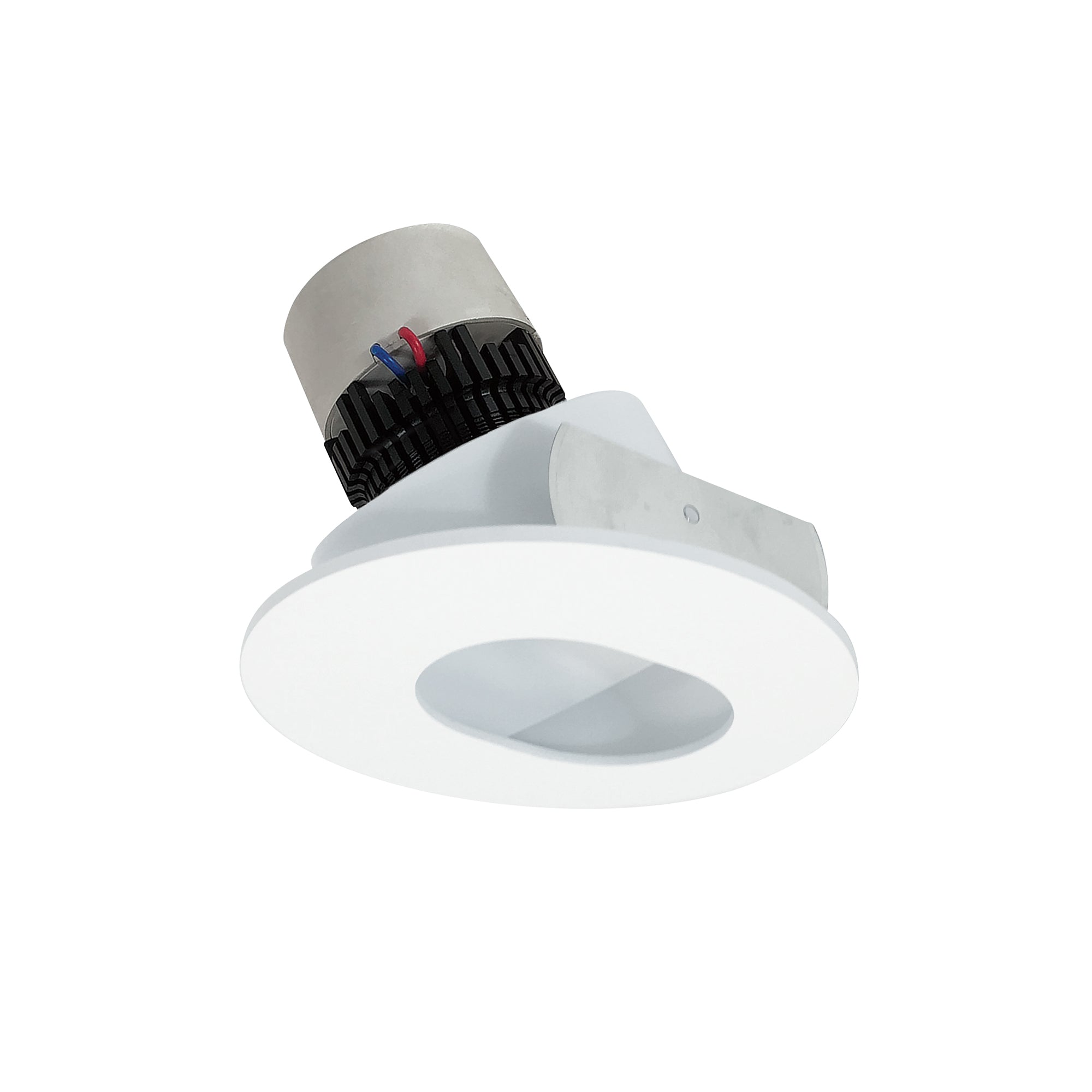 Nora Lighting NPR - 4RSL30XMPW 4" Pearl LED Round Adjustable Slot Aperture Retrofit, 1000lm / 12W, 3000K, Matte Powder White Slot Aperture / Matte Powder White Flange - Sonic Electric