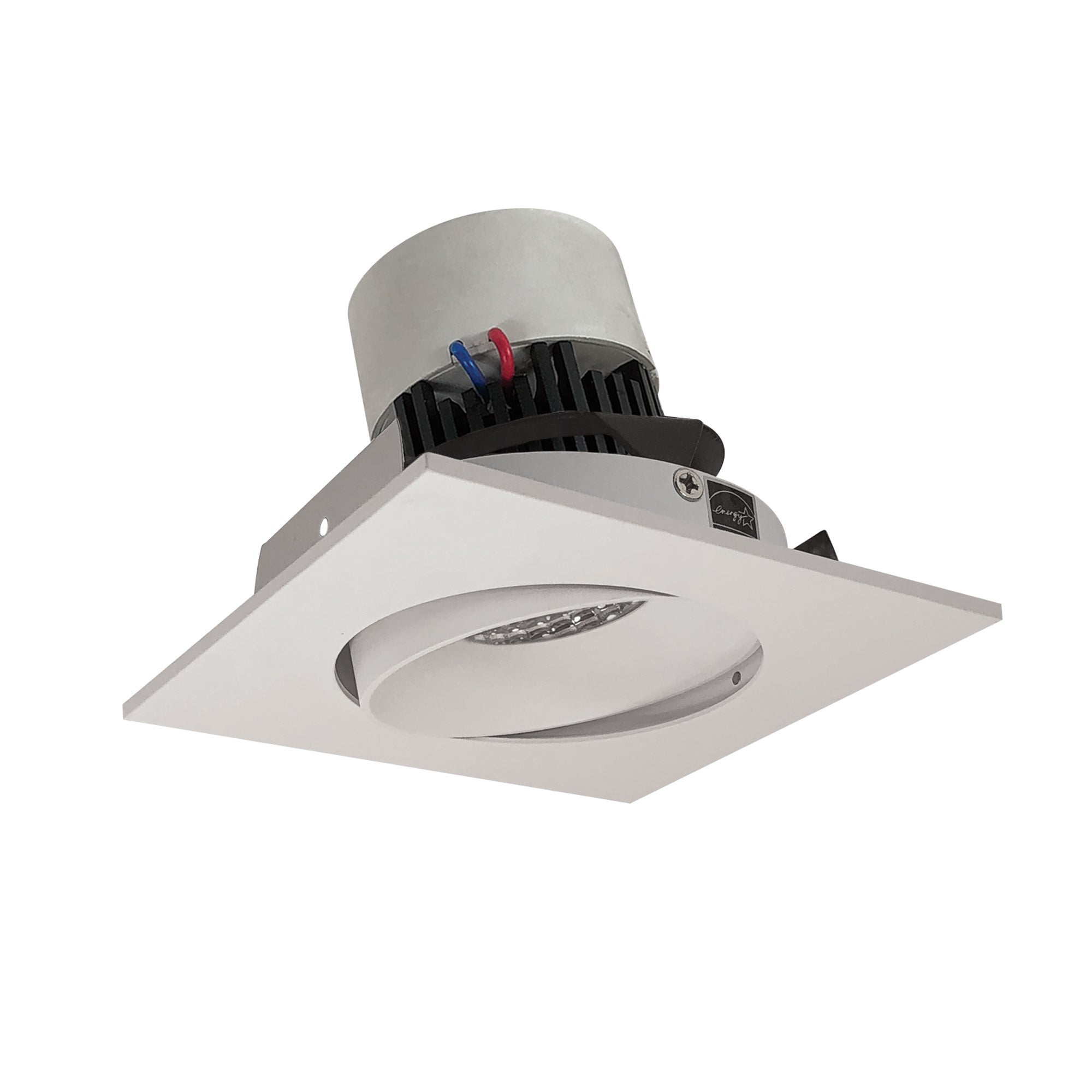 Nora Lighting NPR - 4SCCDXWW 4" Pearl LED Square Adjustable Cone Retrofit, 800lm / 12W, Comfort Dim, White Reflector / White Flange - Sonic Electric