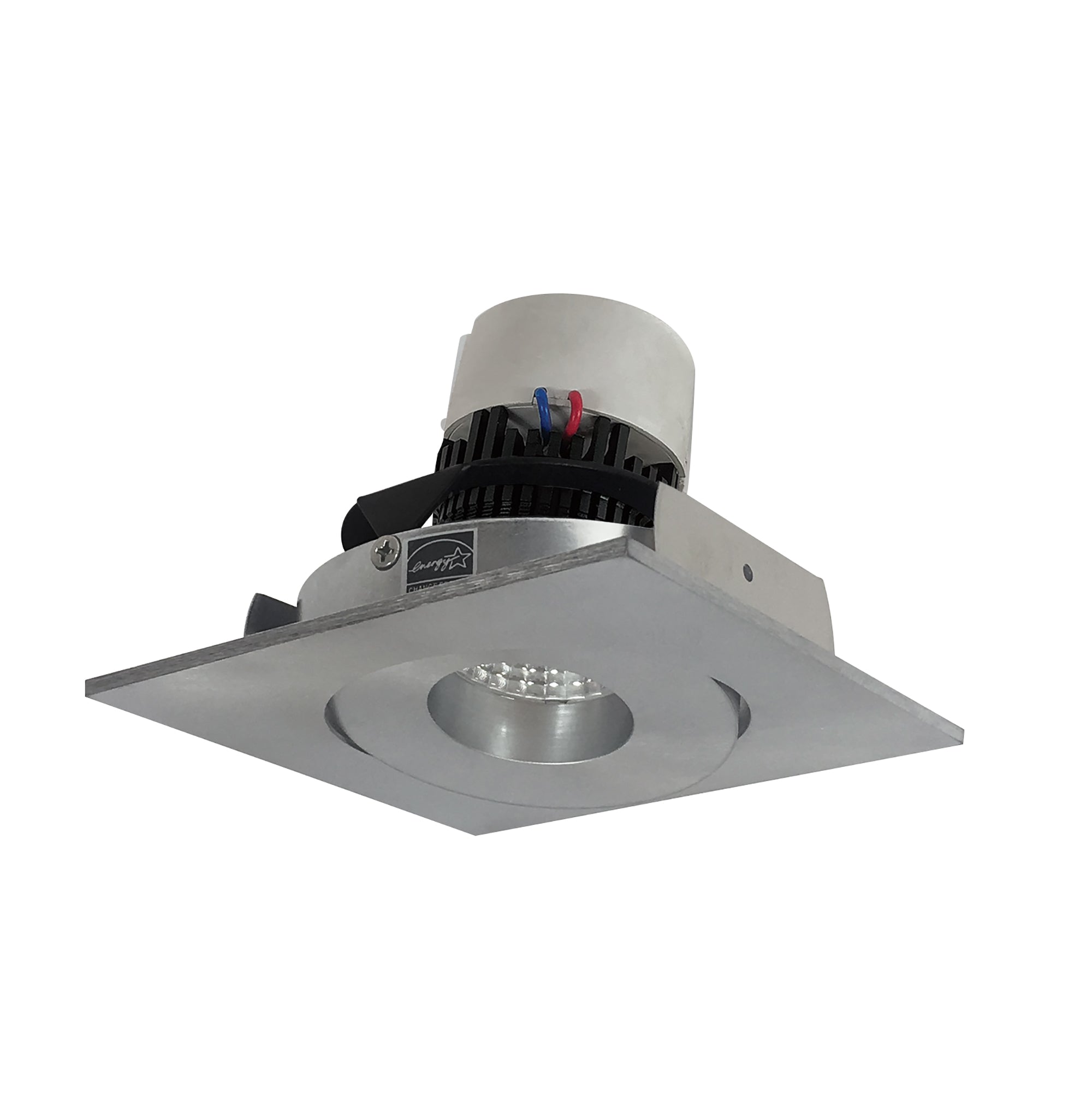Nora Lighting NPR - 4SG35XNN 4" Pearl LED Square Adjustable Gimbal Retrofit, 1000lm / 12W, 3500K, Natural Metal Finish - Sonic Electric