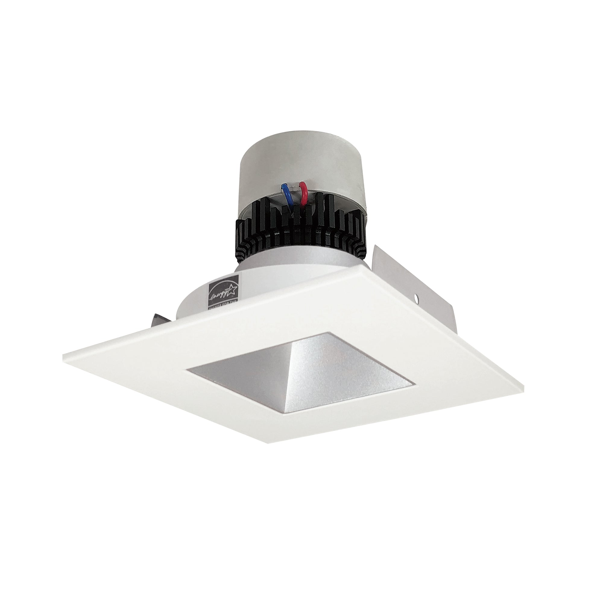 Nora Lighting NPR - 4SNDSQ30XHW 4" Pearl LED Square Retrofit Reflector with Square Aperture, 1000lm / 12W, 3000K, Haze Reflector / White Flange - Sonic Electric