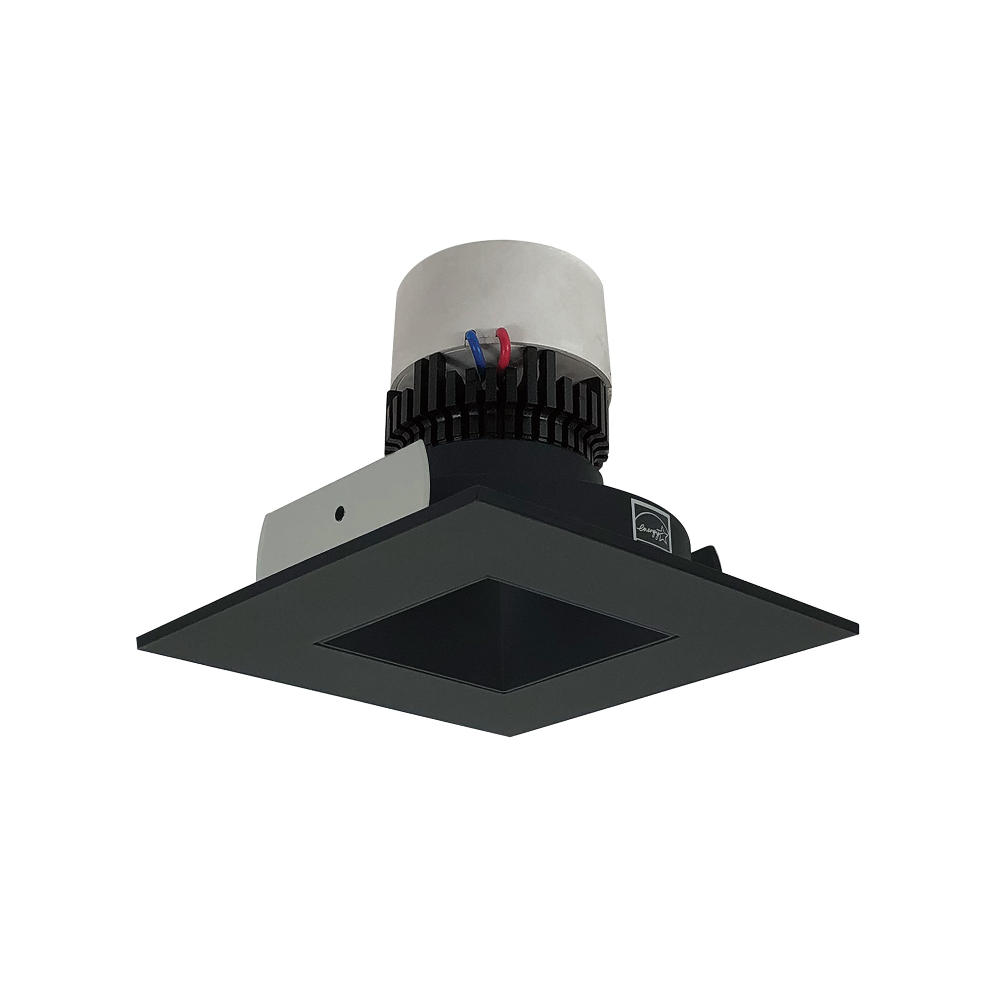 Nora Lighting NPR - 4SNDSQCDXBB 4" Pearl LED Square Retrofit Reflector with Square Aperture, 800lm / 12W, Comfort Dim, Black Reflector / Black Flange - Sonic Electric