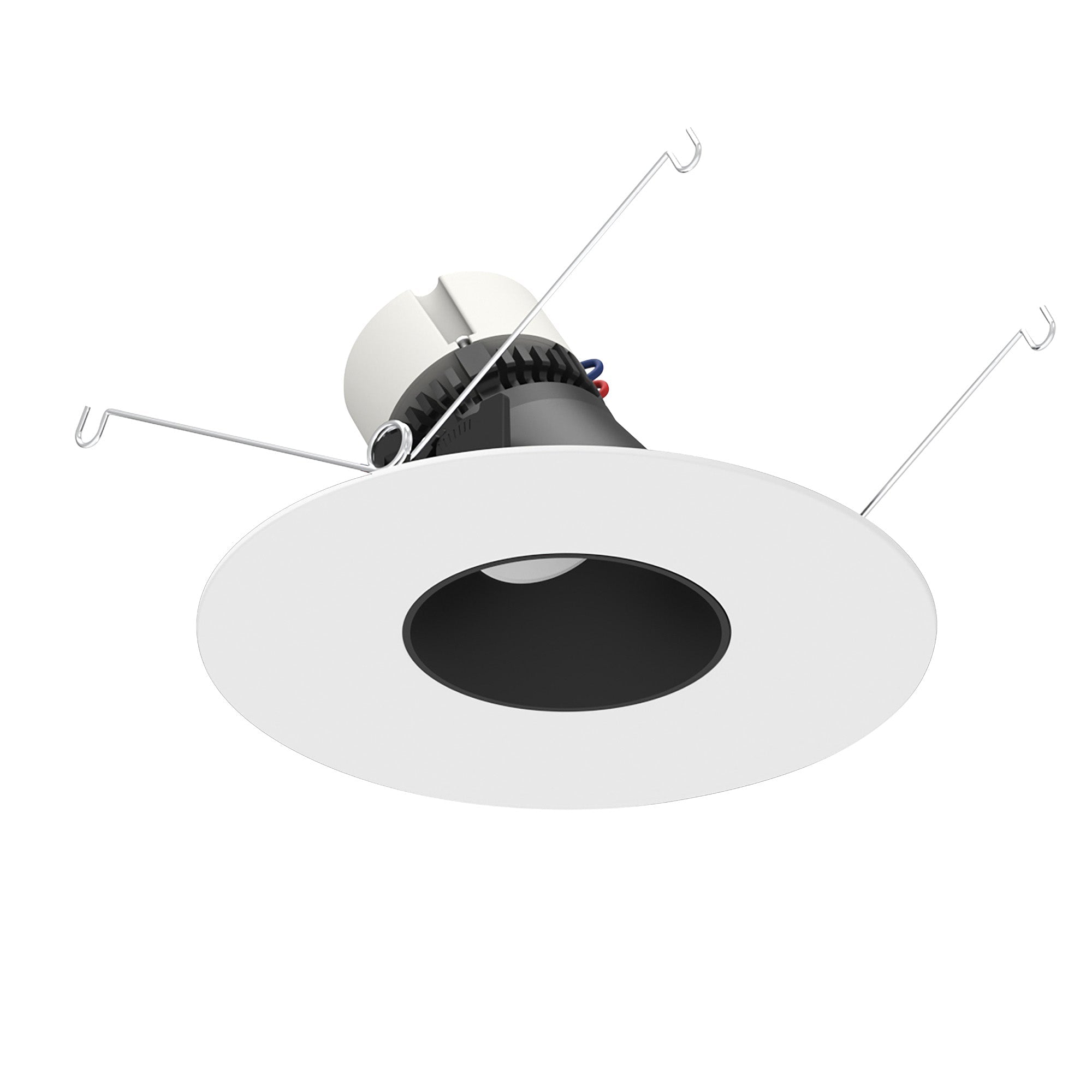 Nora Lighting NPR - 56RSLA27XBMPW 5"/6" Pearl LED Round Adjustable Slot Retrofit, 950lm / 12W, 2700K, Black Reflector / Matte Powder White Flange - Sonic Electric