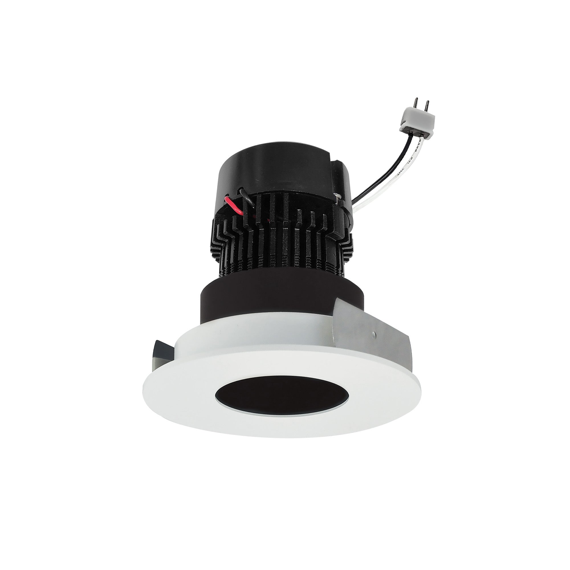 Nora Lighting NPRLV - 4RPH27XBMPW 4" Pearl Low Voltage LED Round Pinhole Retrofit, 950lm / 11W, 2700K, Black Pinhole / Matte Powder White Flange - Sonic Electric
