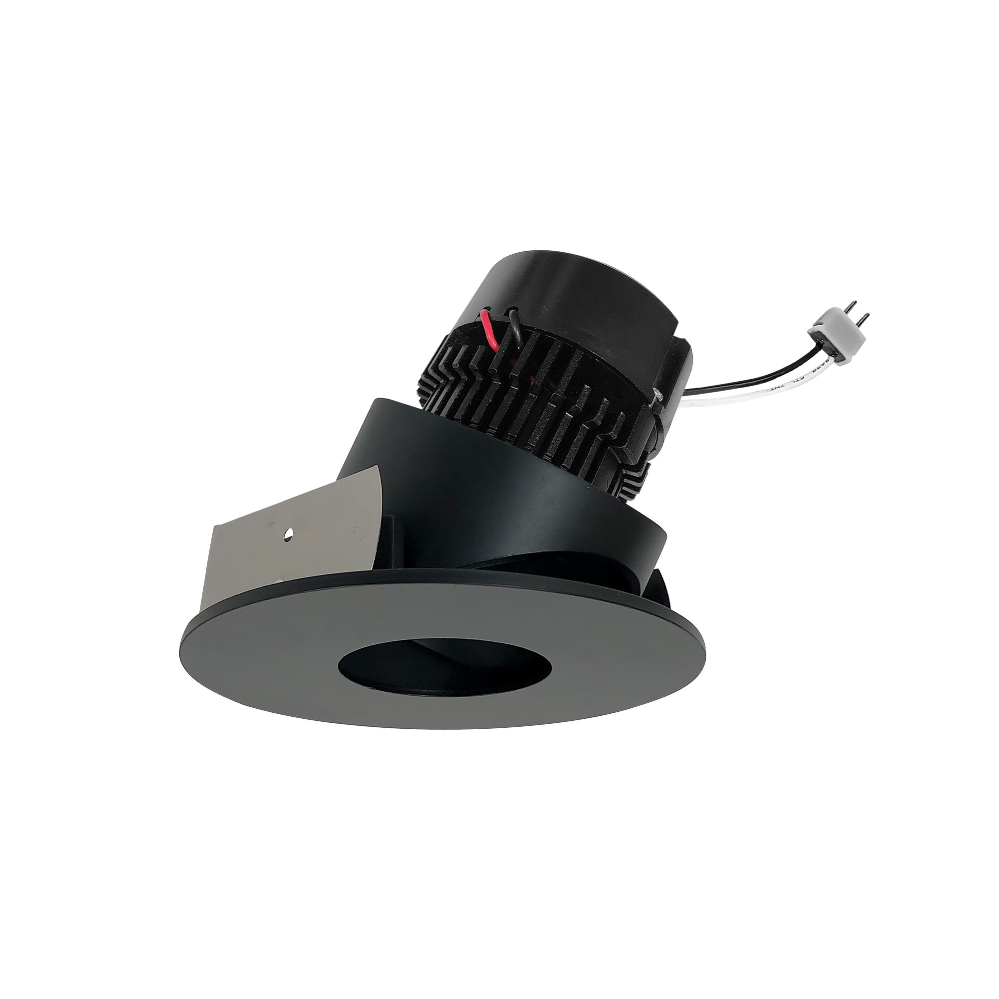 Nora Lighting NPRLV - 4RPHA27XBB 4" Pearl Low Voltage LED Round Adjustable Pinhole Retrofit, 950lm / 11W, 2700K, Black Pinhole / Black Flange - Sonic Electric