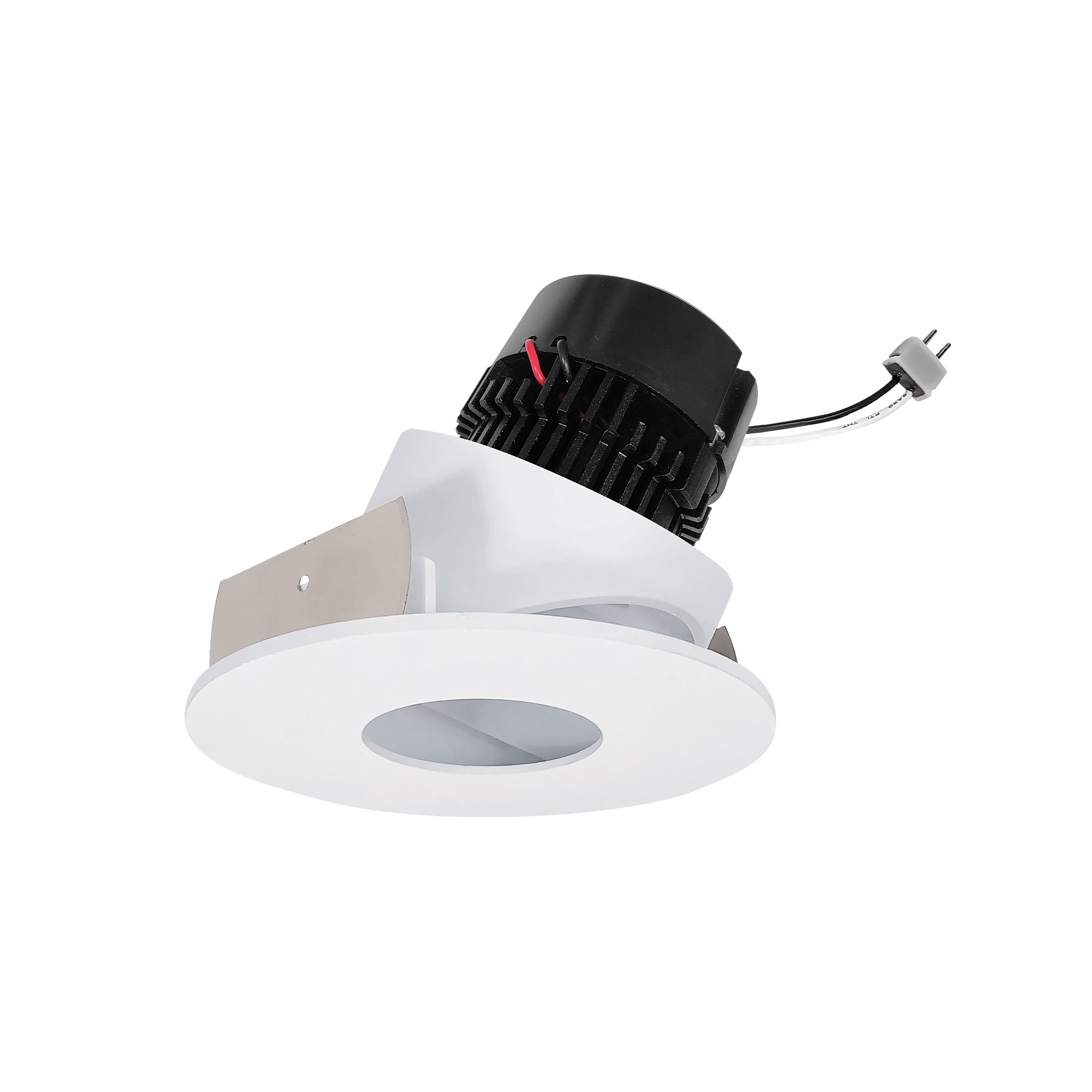 Nora Lighting NPRLV - 4RPHA40XWW 4" Pearl Low Voltage LED Round Adjustable Pinhole Retrofit, 950lm / 11W, 4000K, White Pinhole / White Flange - Sonic Electric