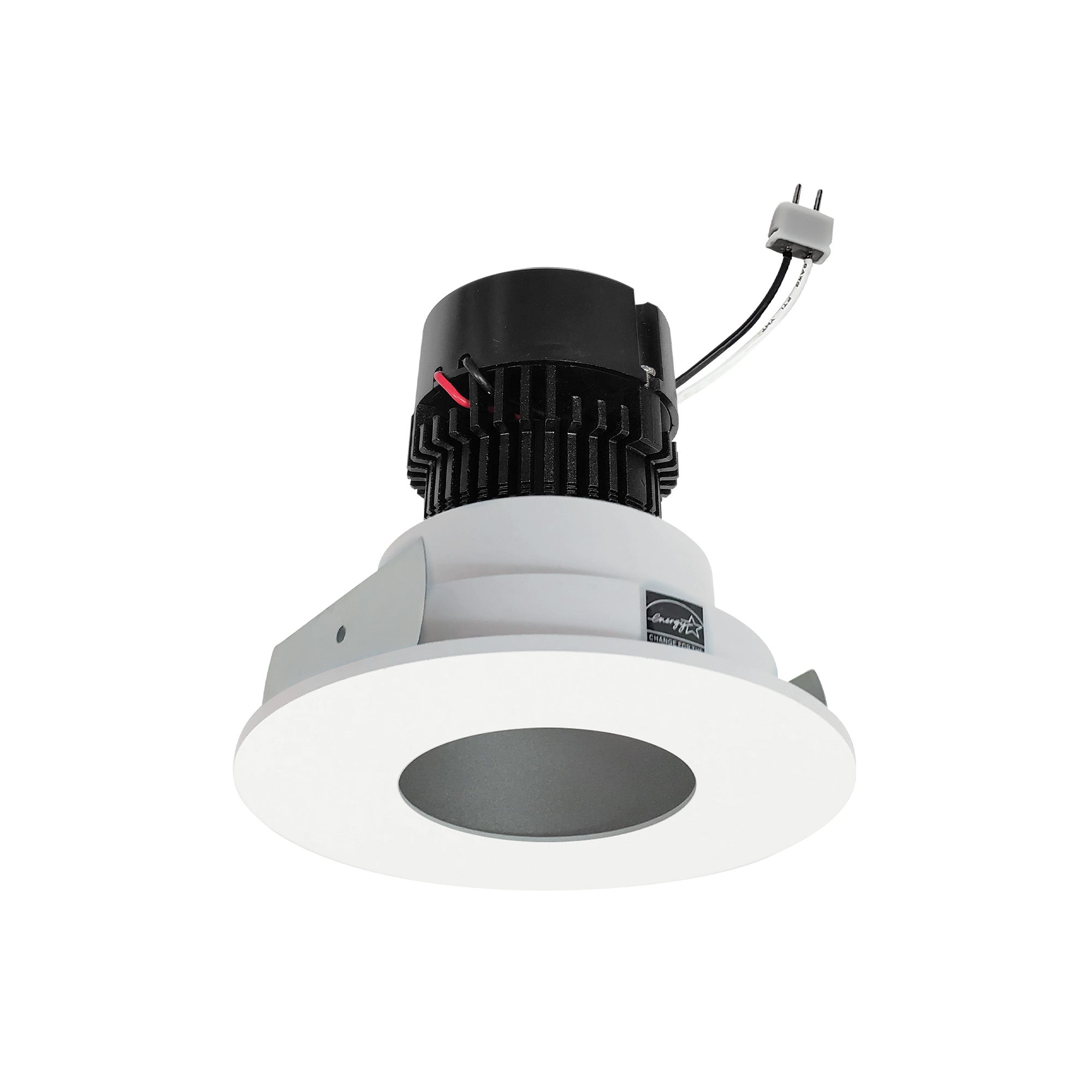 Nora Lighting NPRLV - 4RPHCDXHZMPW 4" Pearl Low Voltage LED Round Pinhole Retrofit, 550lm / 11W, Comfort Dim, Haze Pinhole / Matte Powder White Flange - Sonic Electric