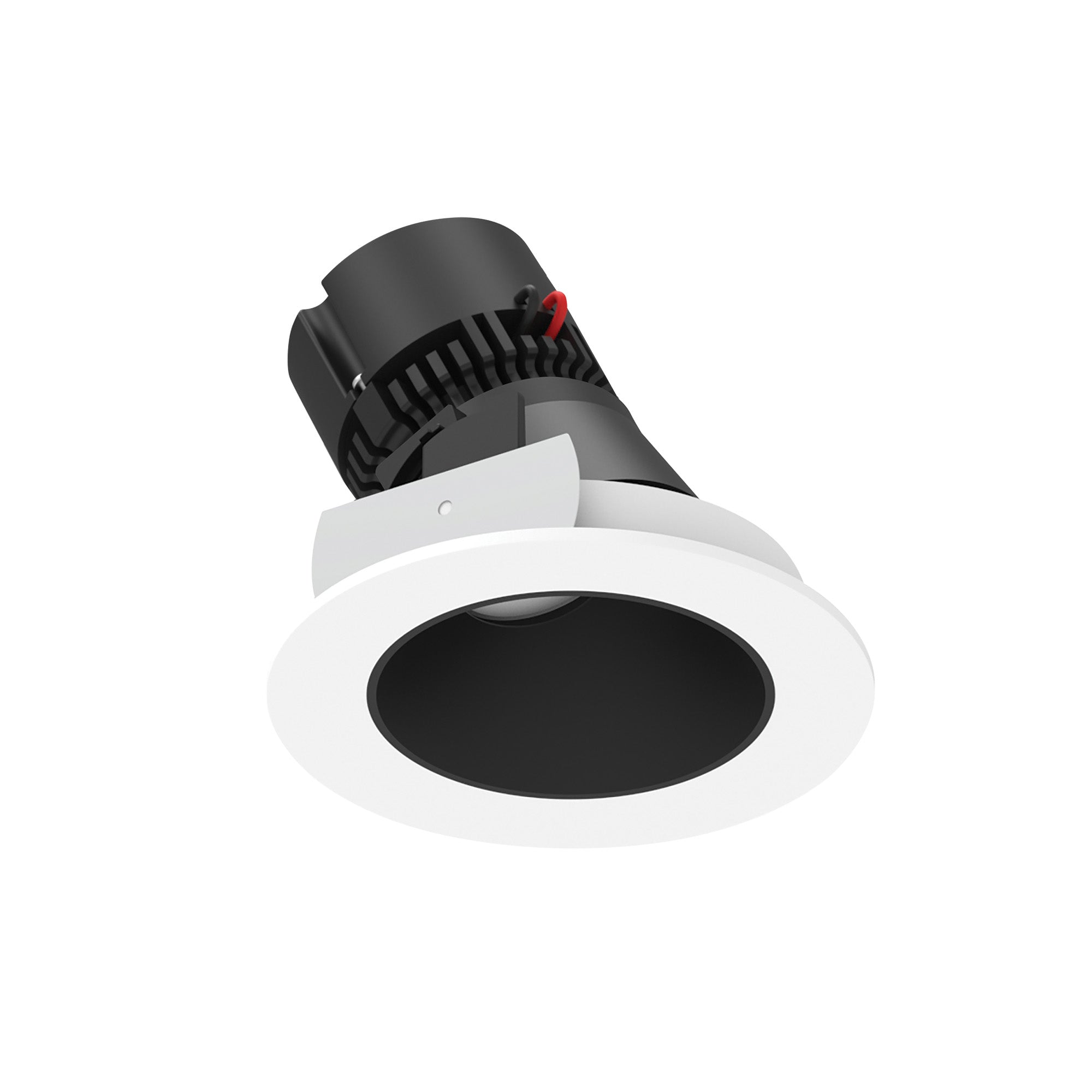 Nora Lighting NPRLV - 4RSLA35XBMPW 4" Pearl Low Voltage LED Round Adjustable Slot Retrofit, 1050lm / 11W, 3500K, Black Reflector / Matte Powder White Flange - Sonic Electric
