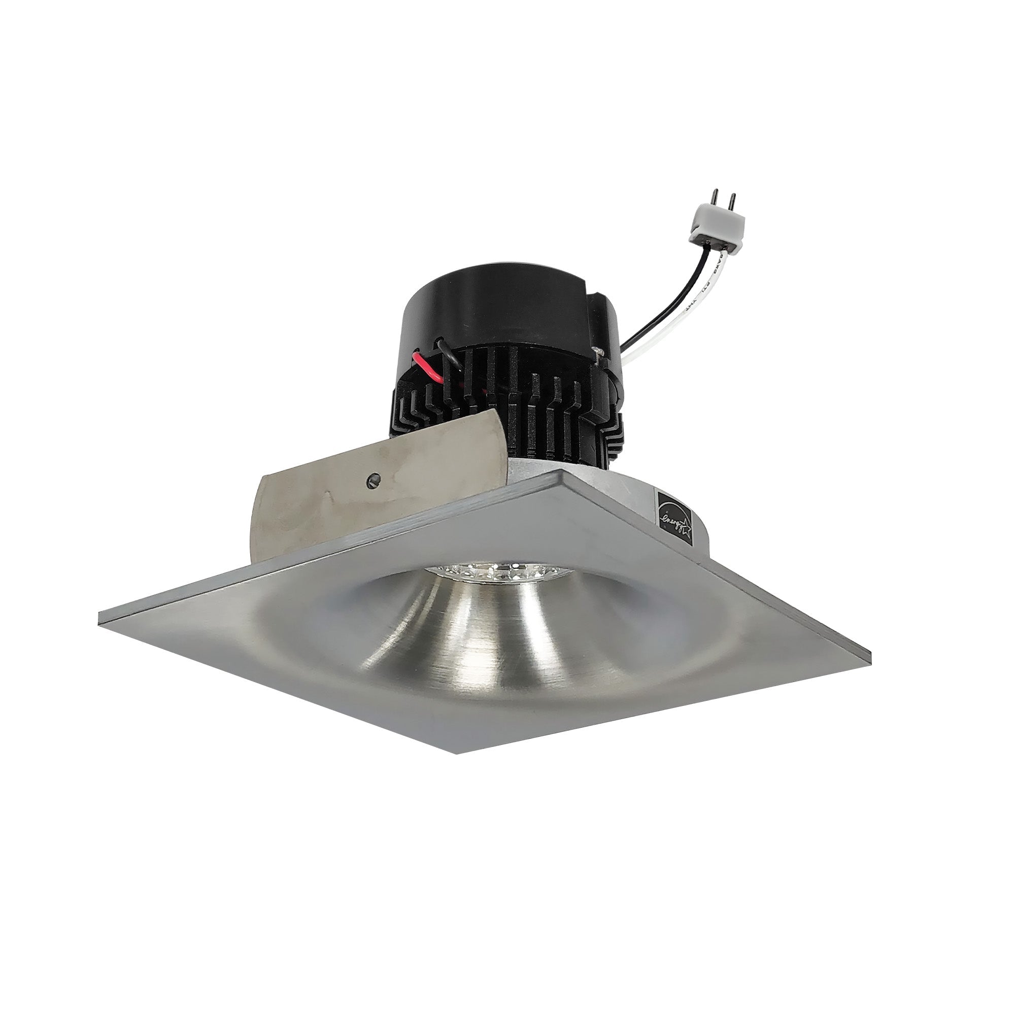 Nora Lighting NPRLV - 4SNB27XNN 4" Pearl Low Voltage LED Square Bullnose Retrofit, 1200lm / 11W, 2700K, Natural Metal Finish - Sonic Electric