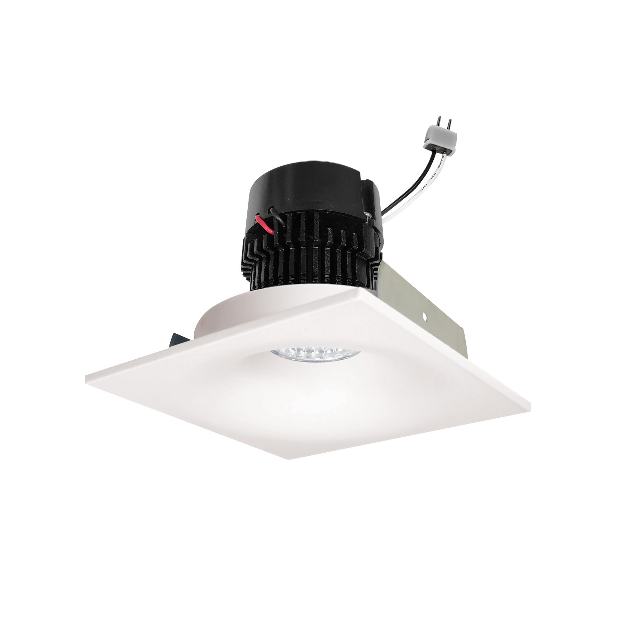 Nora Lighting NPRLV - 4SNB35XWW 4" Pearl Low Voltage LED Square Bullnose Retrofit, 1200lm / 11W, 3500K, White Finish - Sonic Electric