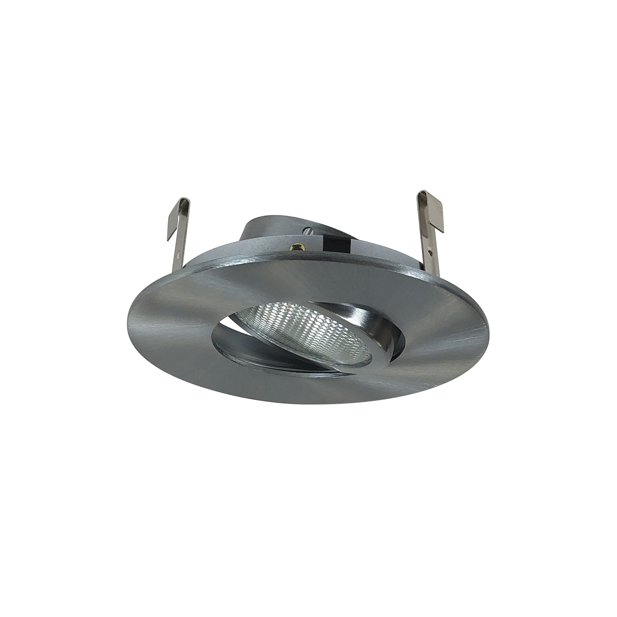 Nora Lighting NS - 12N 4" Surface Adjustable Gimbal w/ Metal Trim, Natural Metal - Sonic Electric