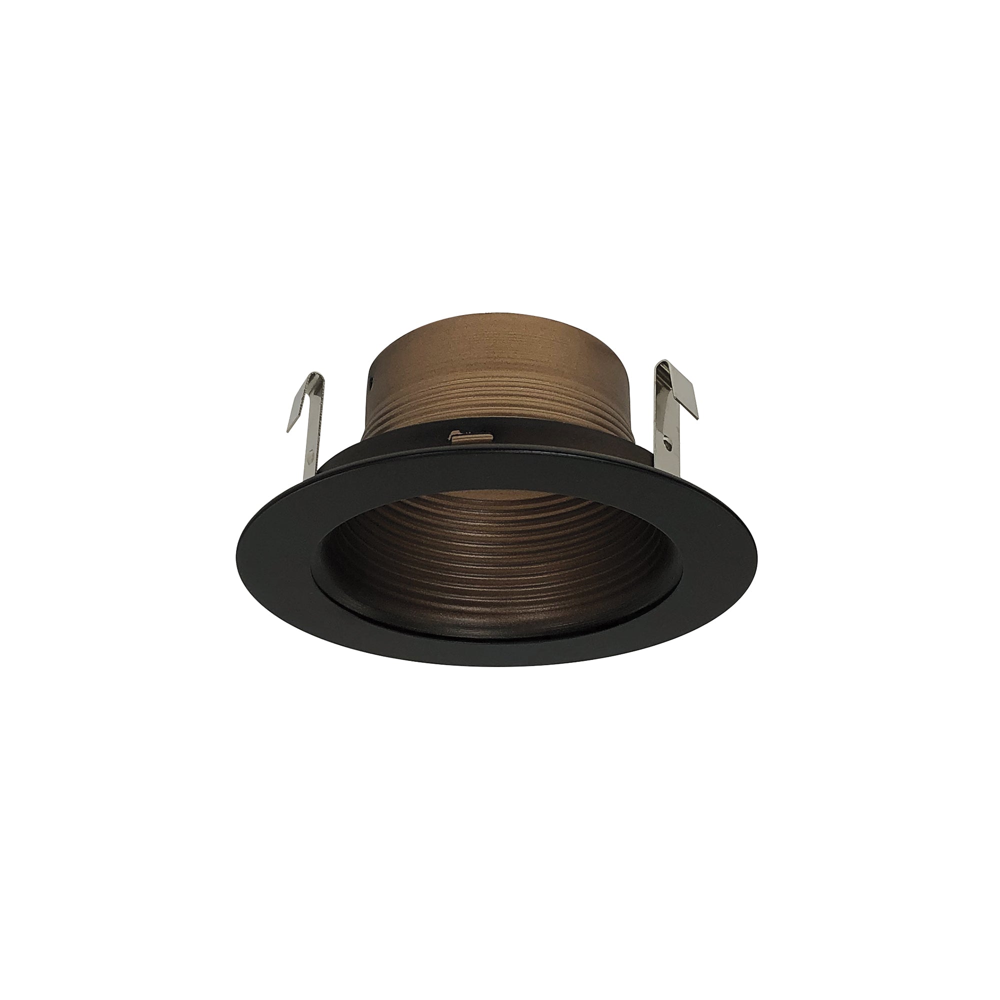 Nora Lighting NS - 40BZBZ 4" Bronze Stepped Metal Baffle Trim w/ Bronze Metal Ring - Sonic Electric
