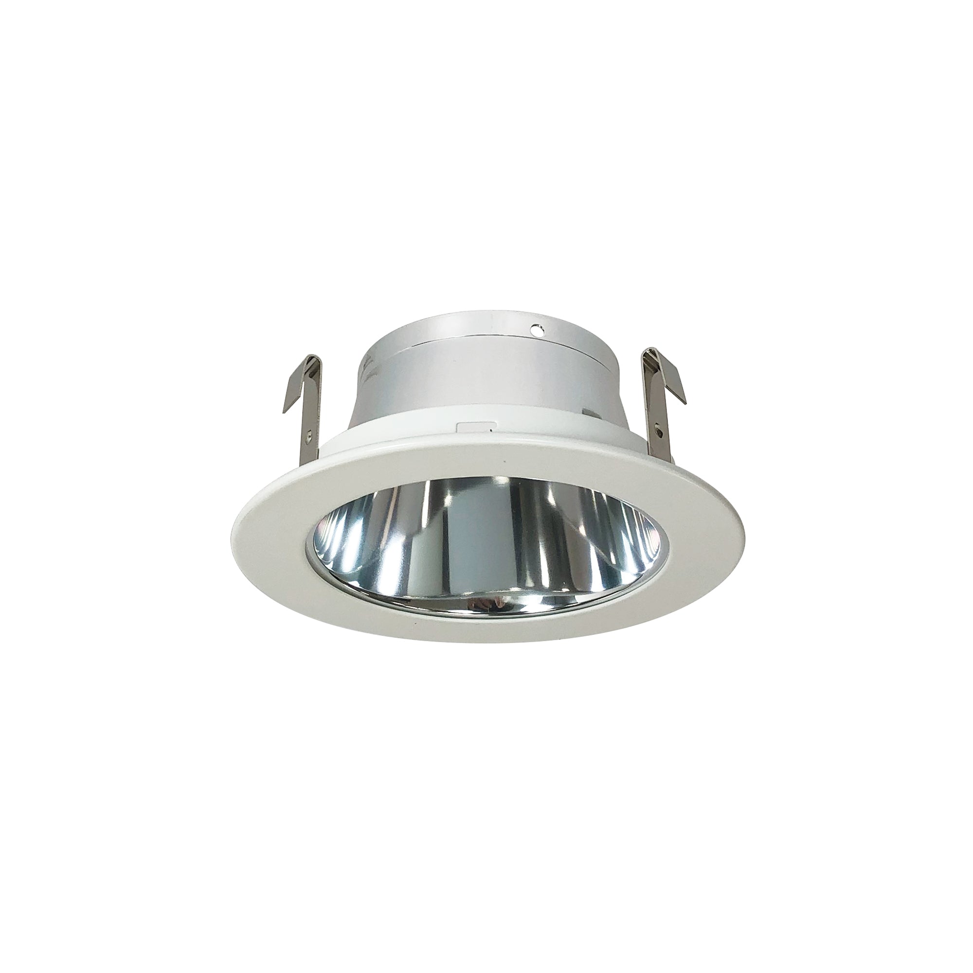 Nora Lighting NS - 44 4" Specular Clear Reflector Trim w/ White Metal Ring - Sonic Electric