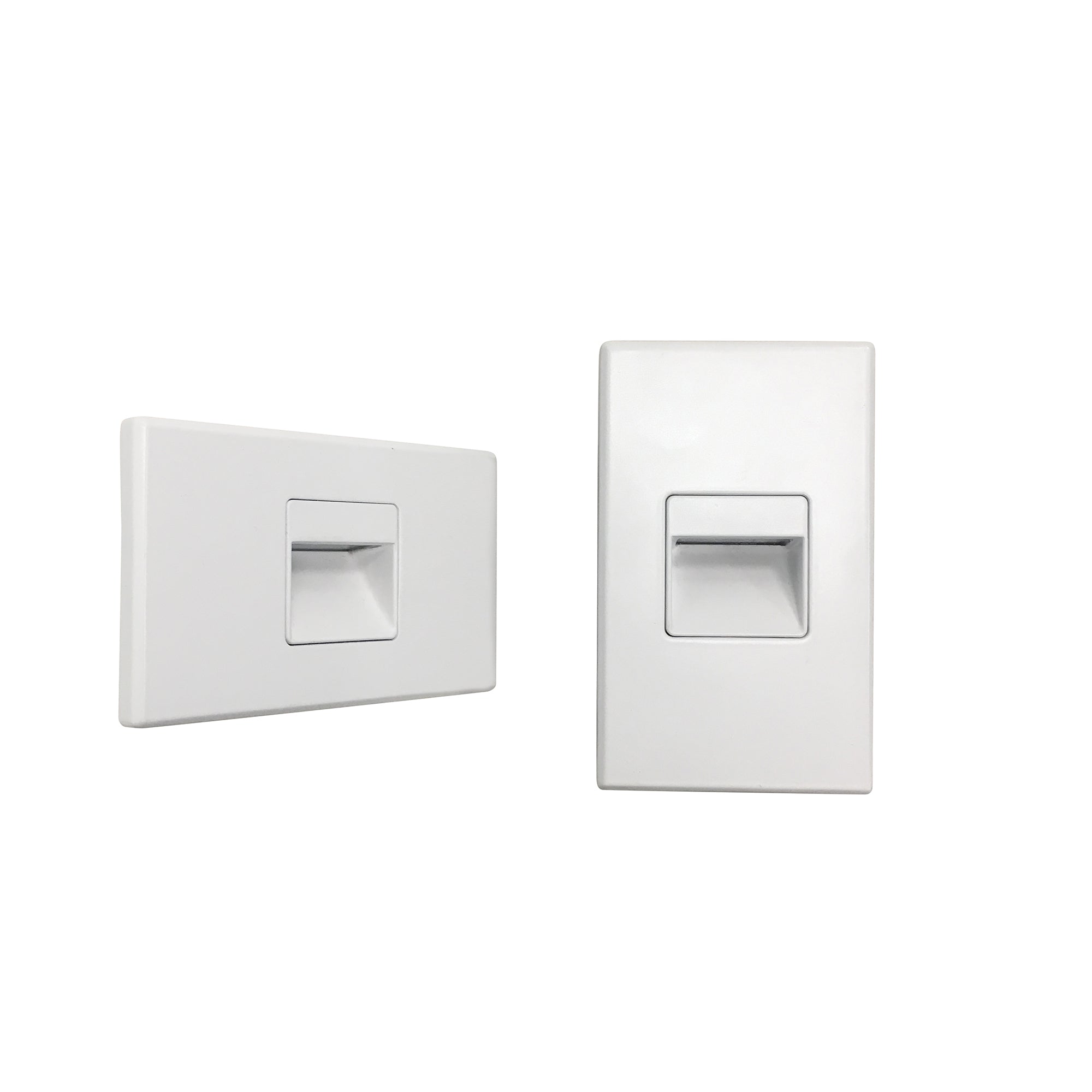 Nora Lighting NSW - 720/30W Ari LED Step Light w/ Interchangeable Horizontal and Vertical Face Plates, 47lm / 2.5W, 3000K, White Finish - Sonic Electric