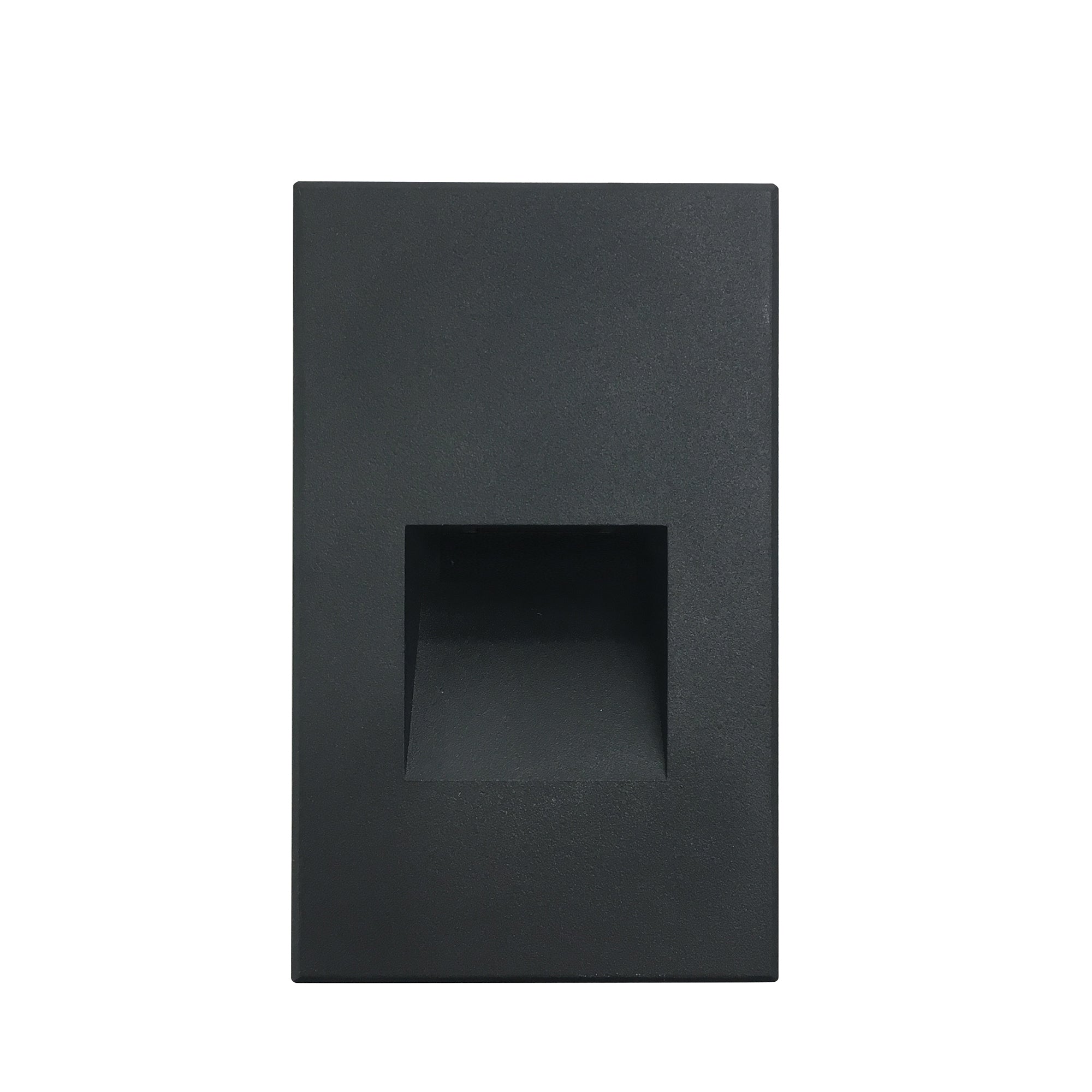 Nora Lighting NSW - 730/30B Ari LED Step Light w/ Vertical Wall Wash Face Plate, 37lm / 2.5W, 3000K, Black Finish - Sonic Electric